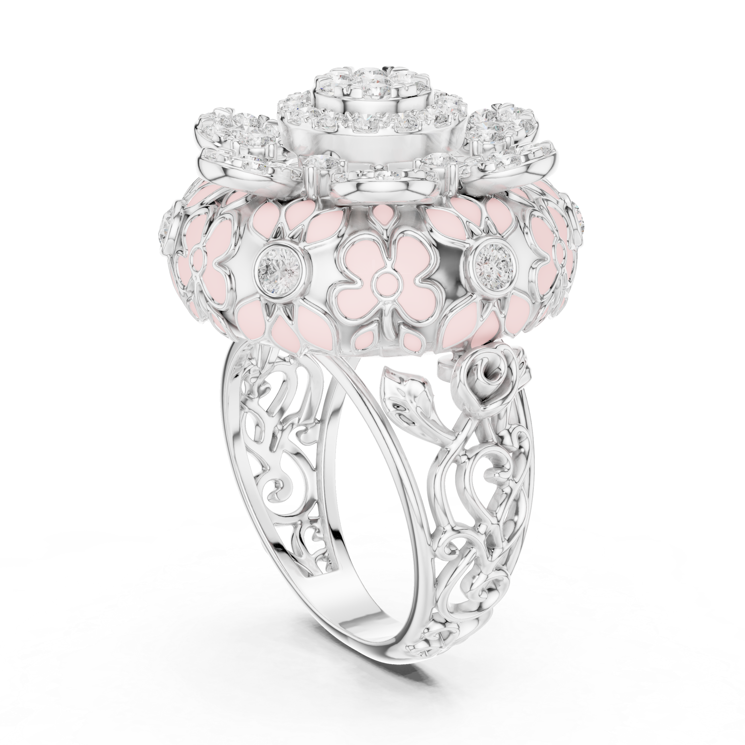Traditional gold toe ring featuring engraved floral patterns.