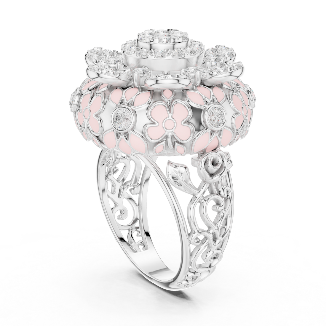Traditional gold toe ring featuring engraved floral patterns.