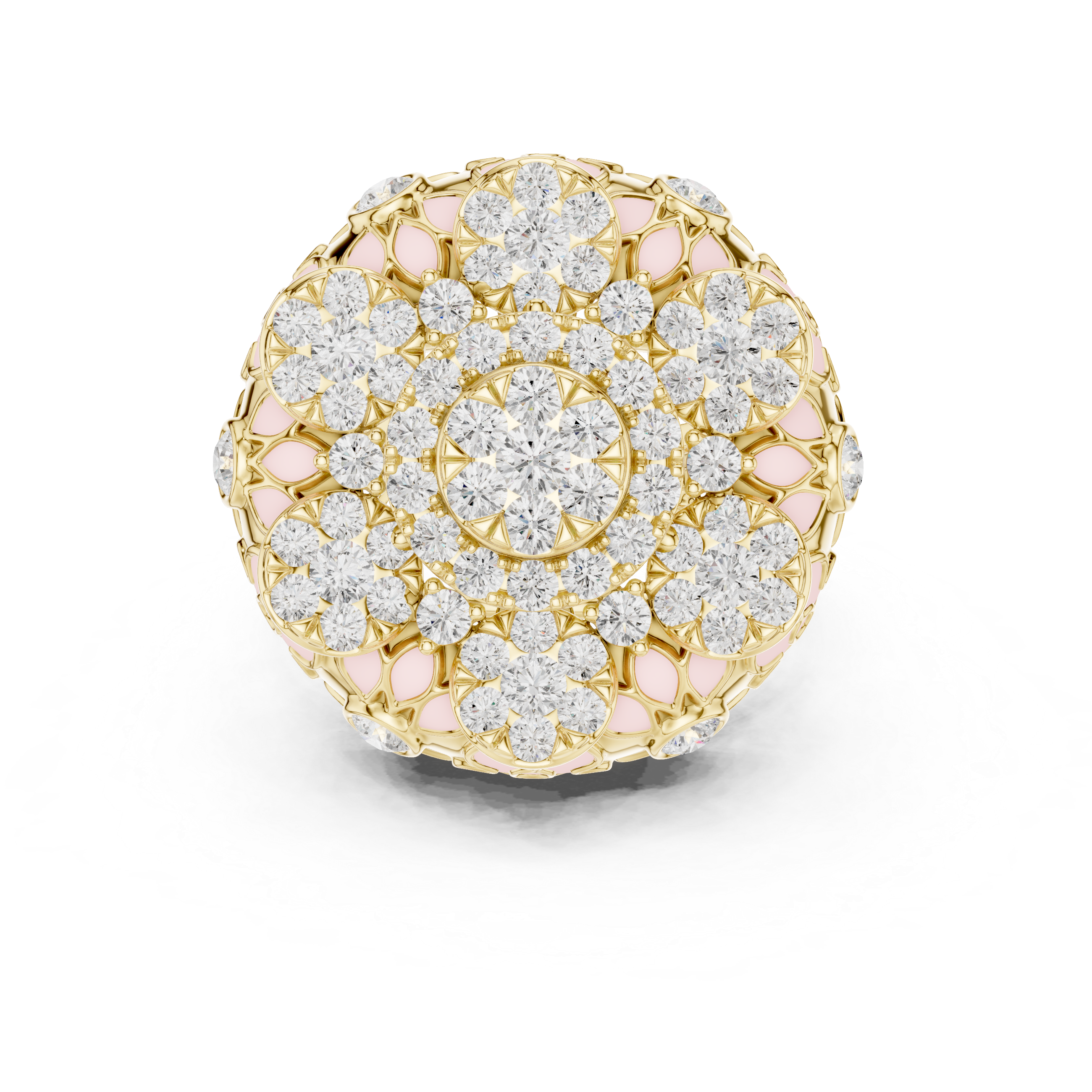 Modern geometric brooch featuring bold structured edges.