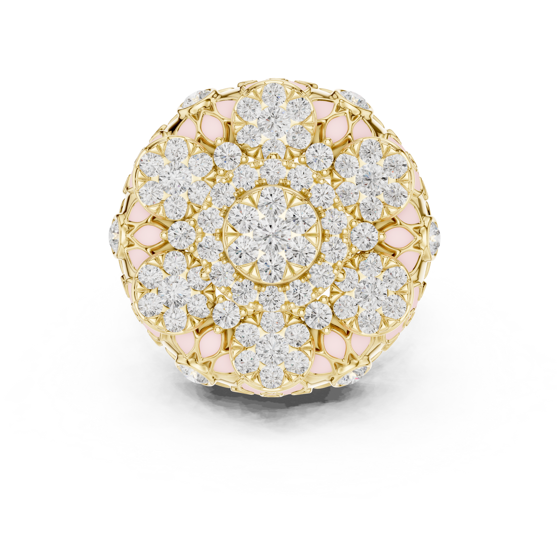 Modern geometric brooch featuring bold structured edges.