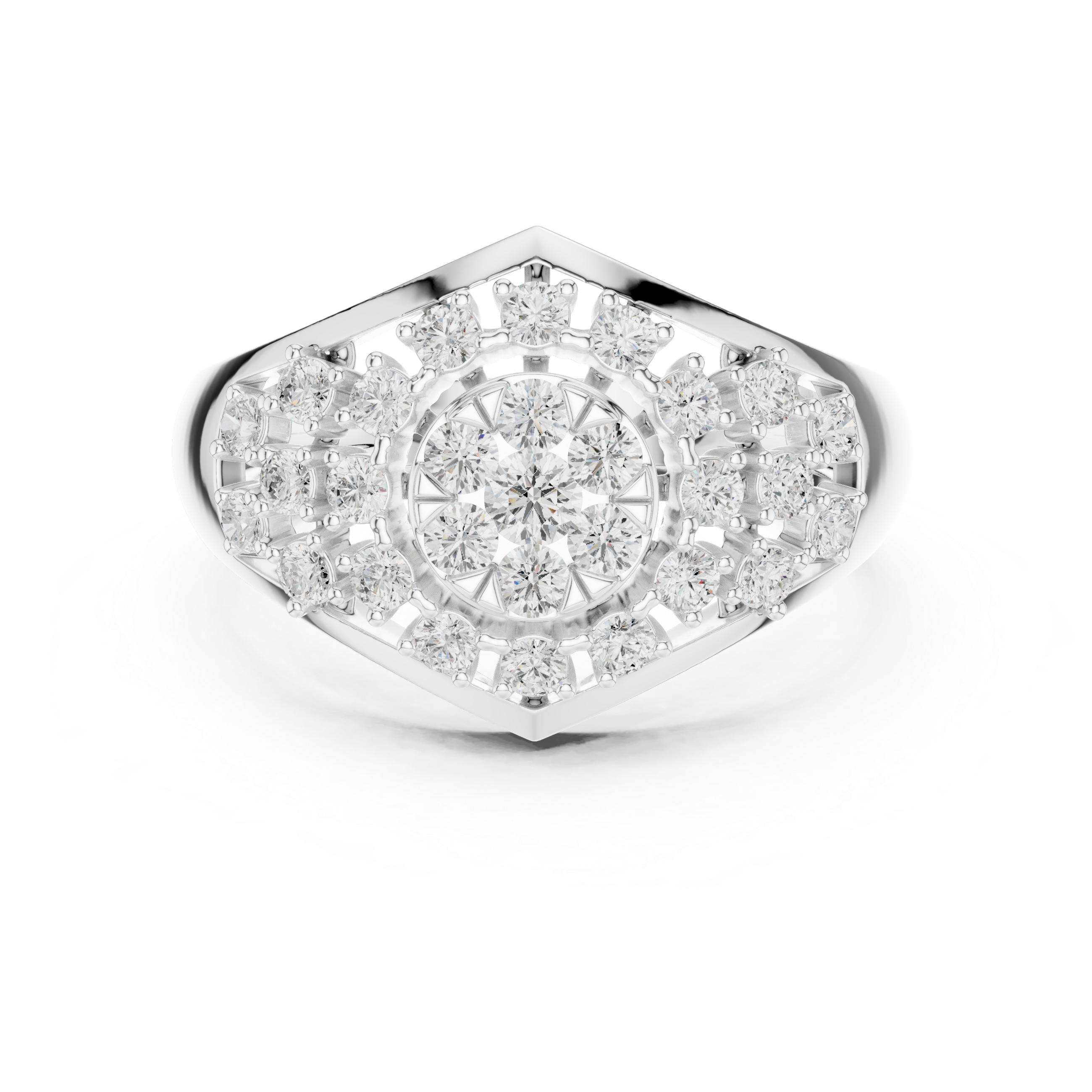 Designer baby ring featuring adjustable band and smooth edges.