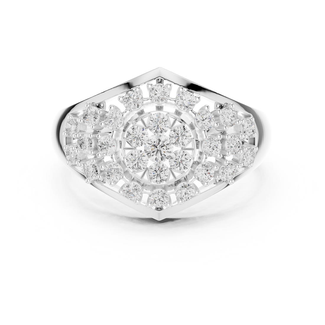 Designer baby ring featuring adjustable band and smooth edges.