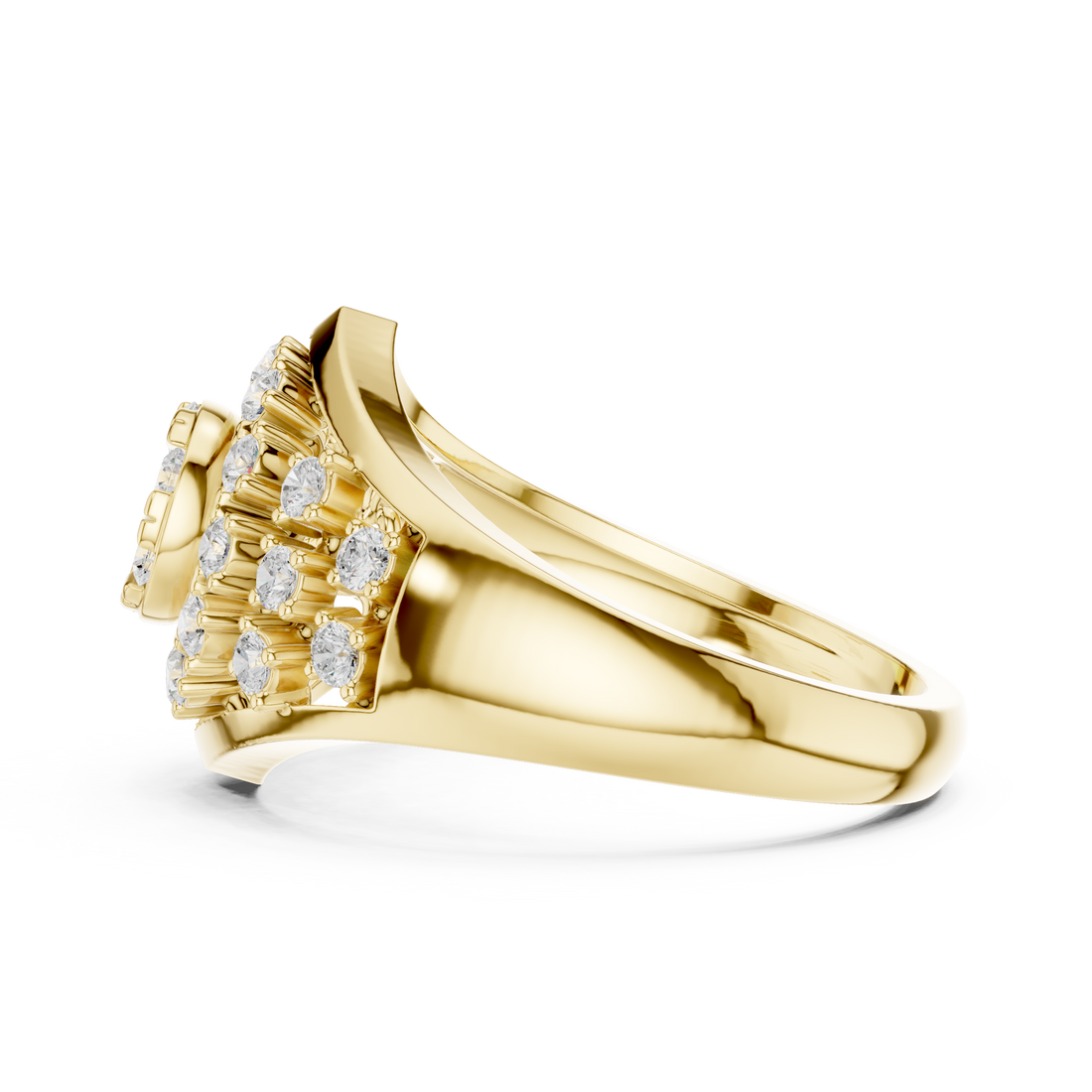 Elegant gemstone cocktail ring featuring oversized colorful stone centerpiece.