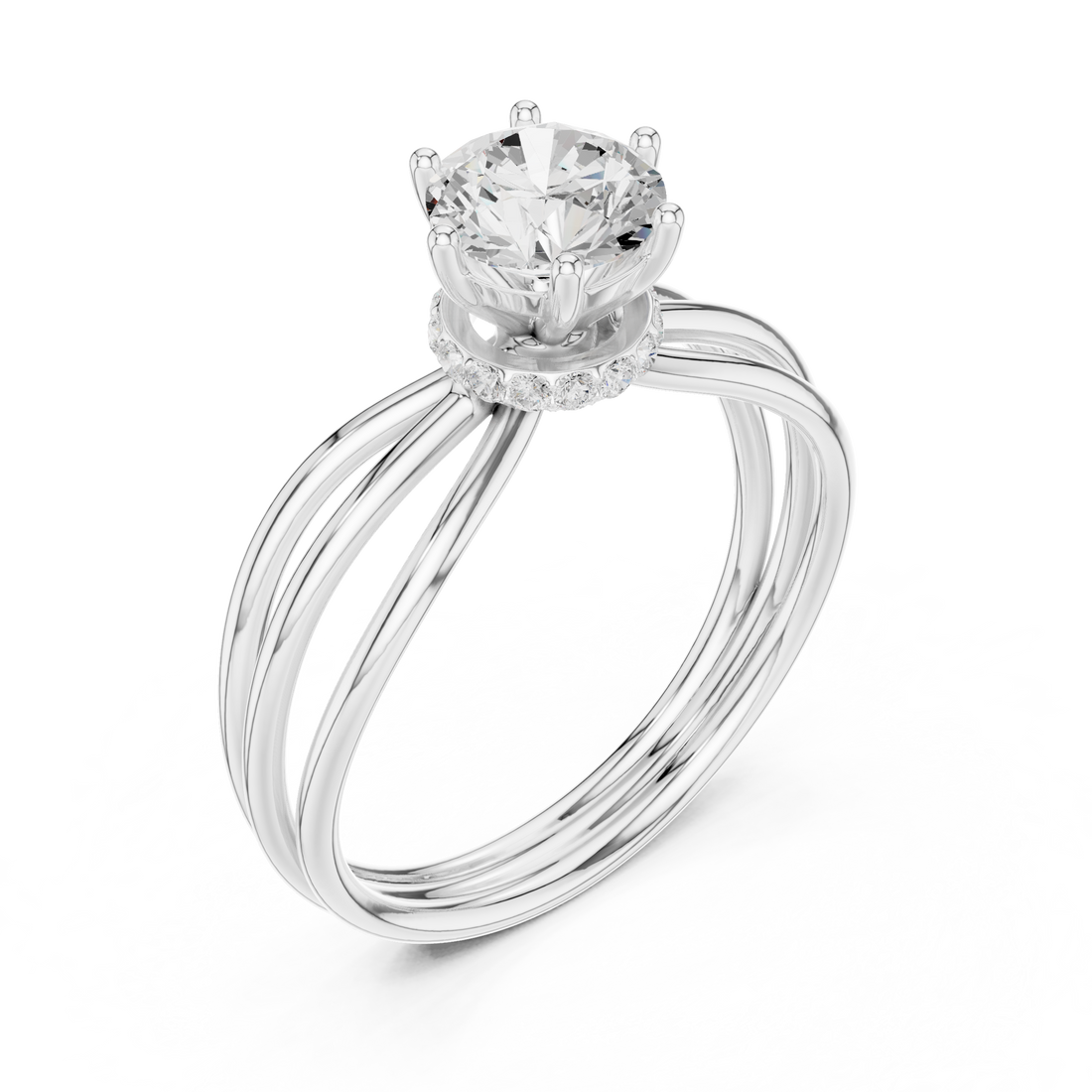 Elegant stackable ring set featuring multiple slim bands.