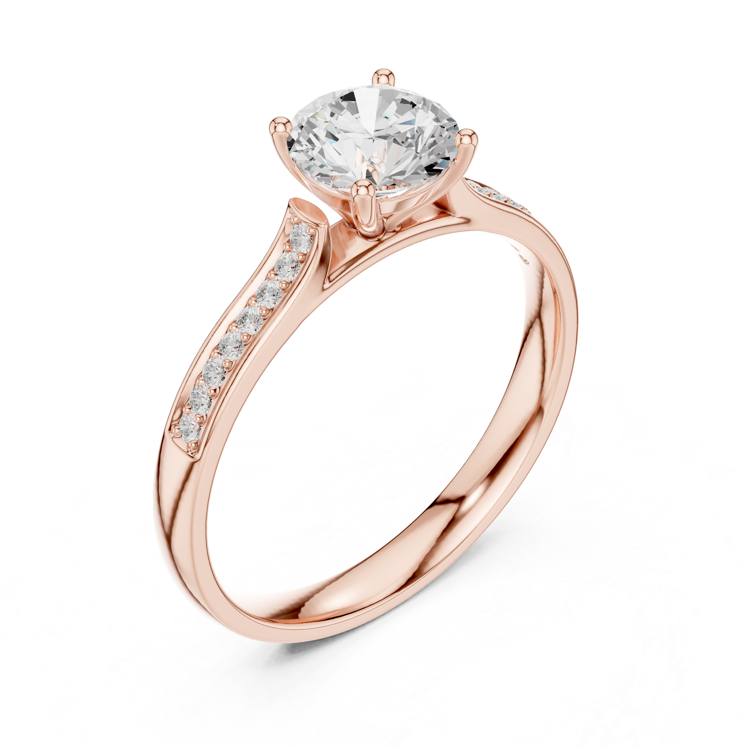 Elegant princess-cut diamond engagement ring with brilliant center stone and slim polished gold band.