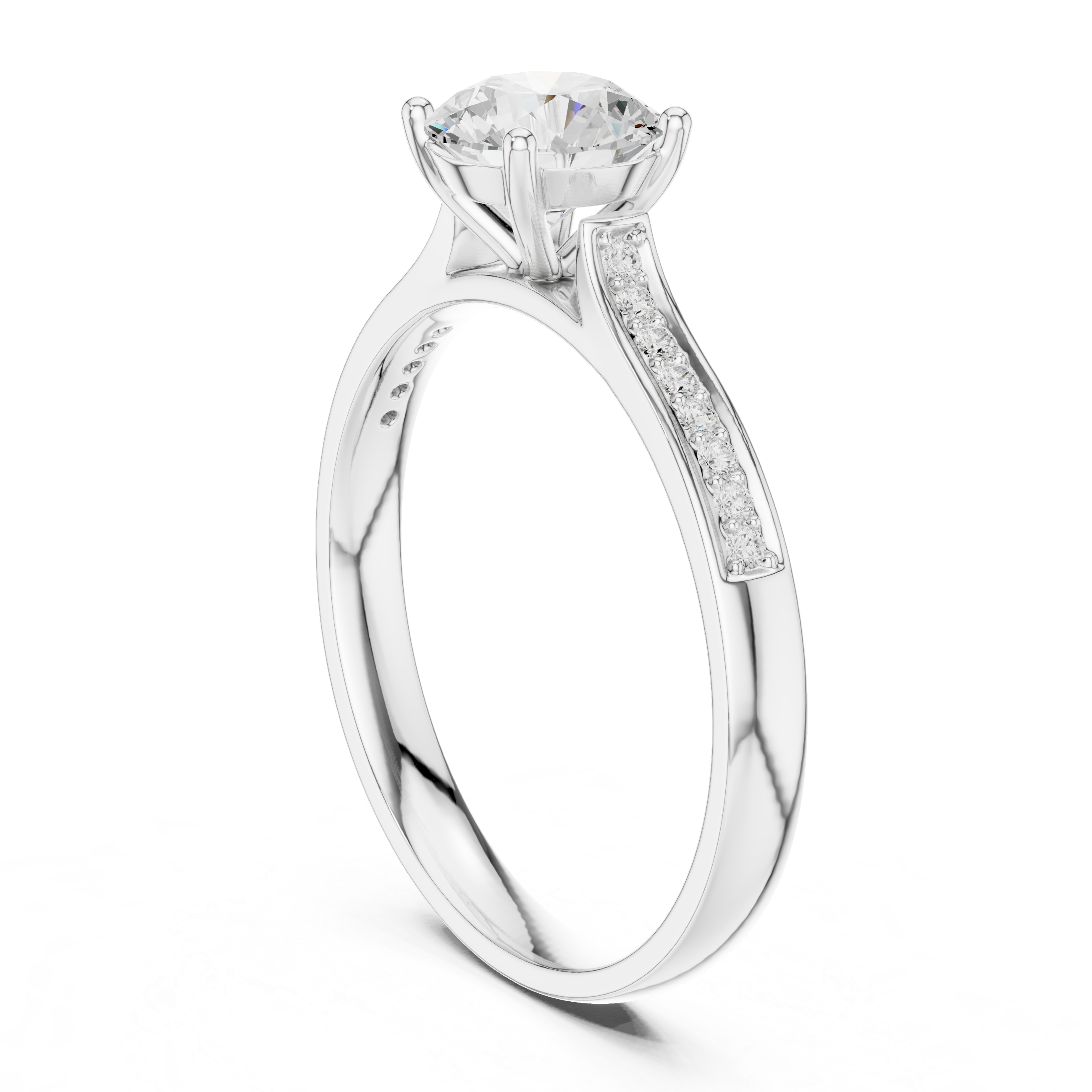 Classic cushion-cut diamond ring with vintage-inspired halo setting and sparkling accents.