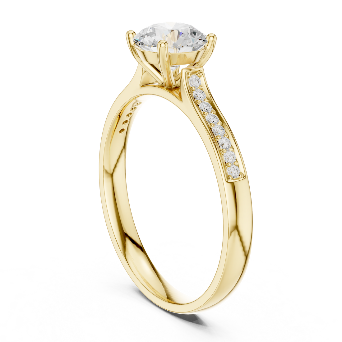 Modern three-stone diamond ring symbolizing past present and future with elegant design.