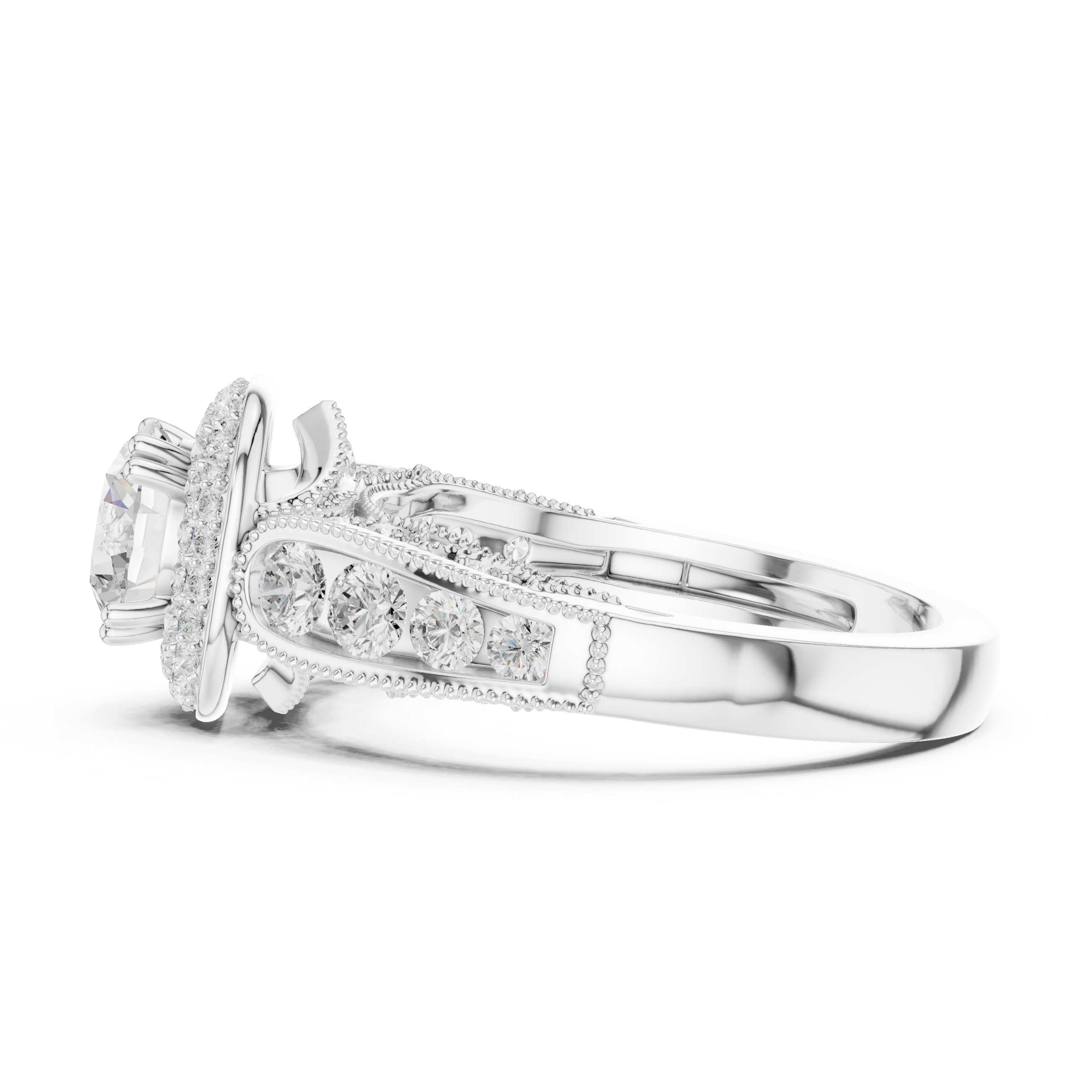 Luxury diamond nose ring with intricate detailing and sparkle.