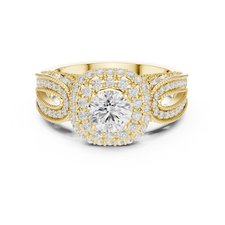 Luxury diamond brooch featuring intricate symmetrical pattern.
