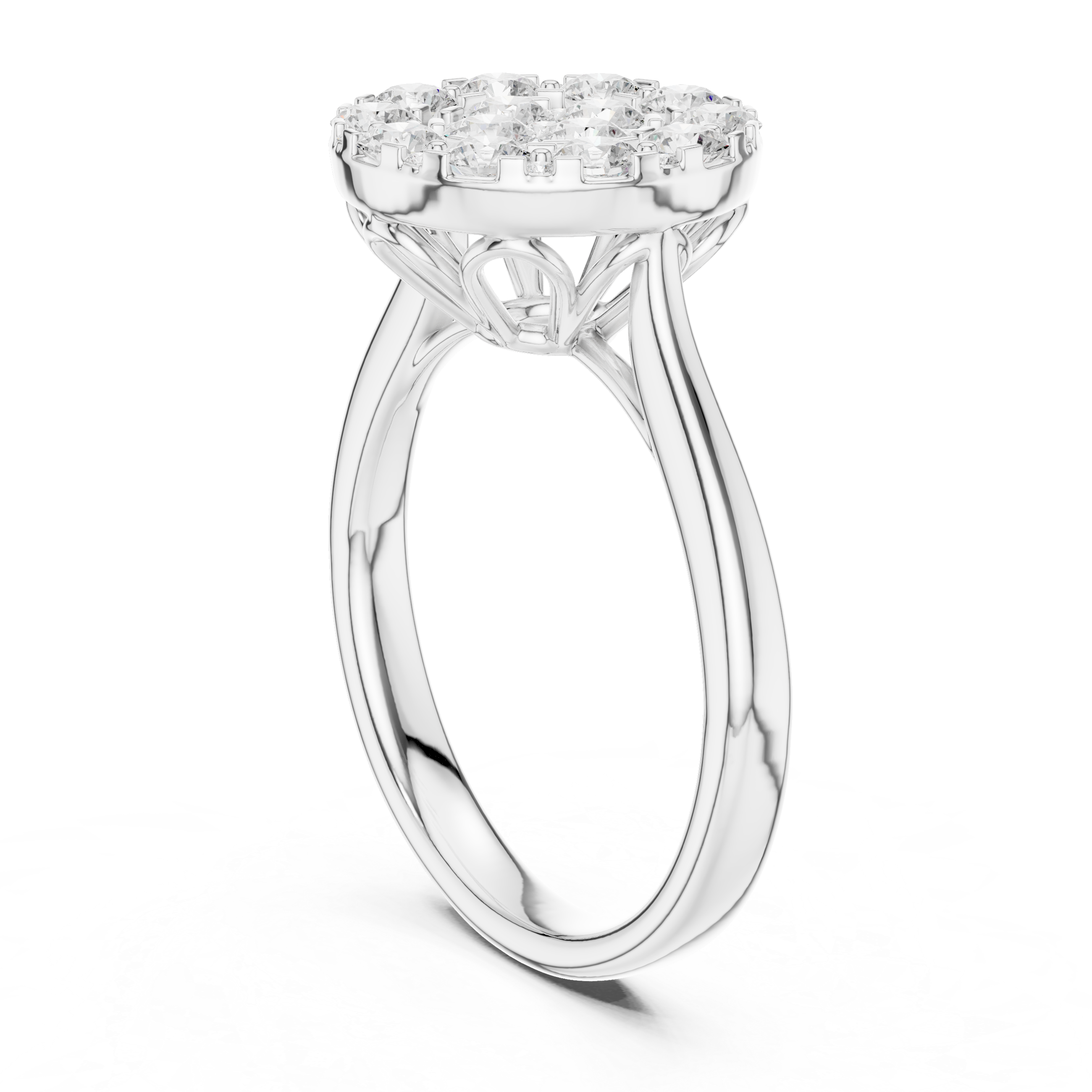 Modern diamond pendant featuring minimalist design.