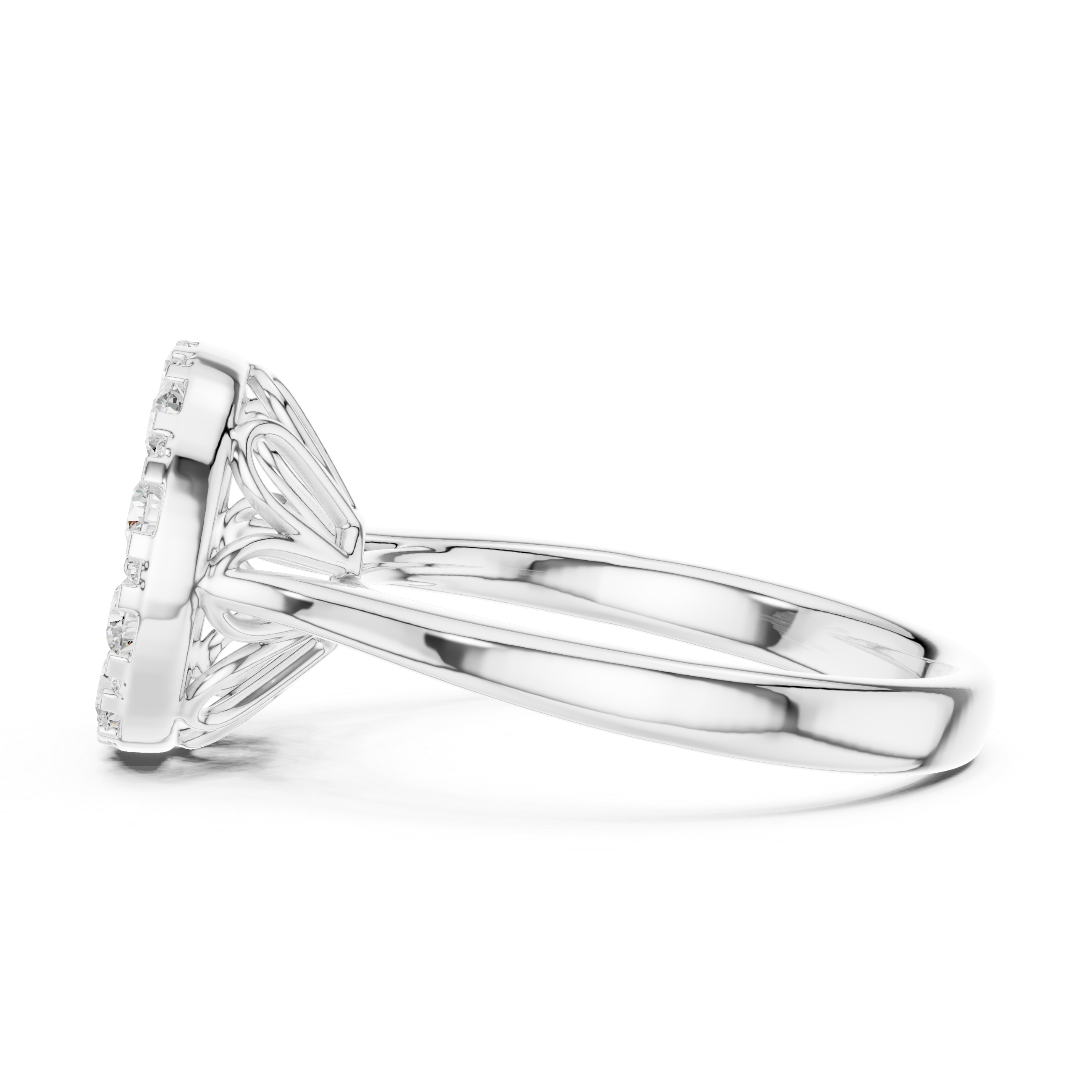 Modern promise ring featuring minimalist structure.
