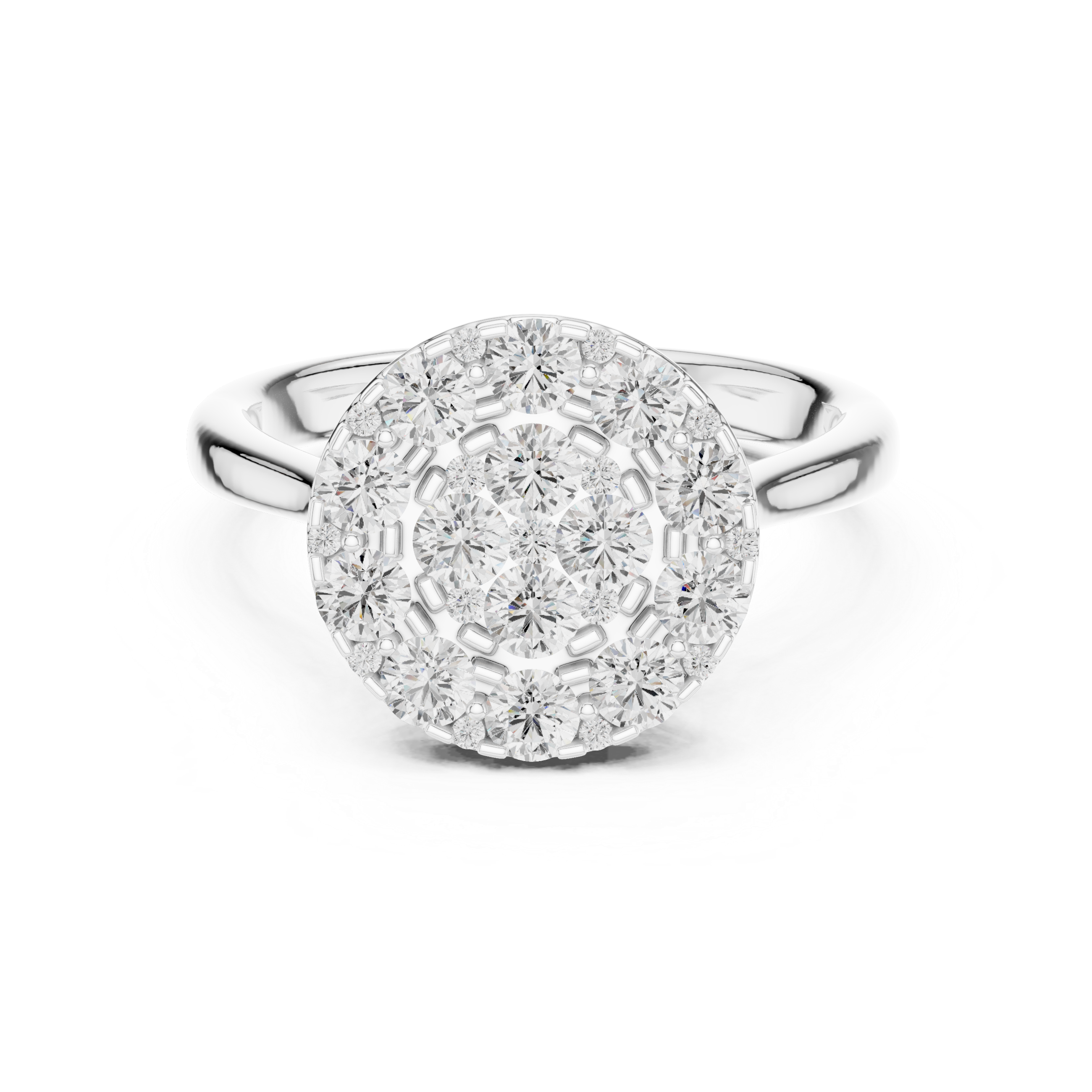Luxury celebration ring featuring decorative gemstone centerpiece.