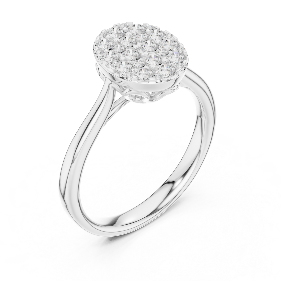 Classic cushion-cut diamond ring with vintage-inspired halo setting and sparkling accents.
