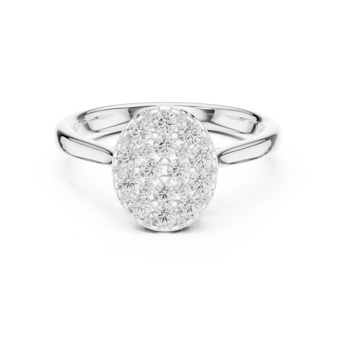 Elegant eternity ring featuring continuous circle of diamonds around the band.