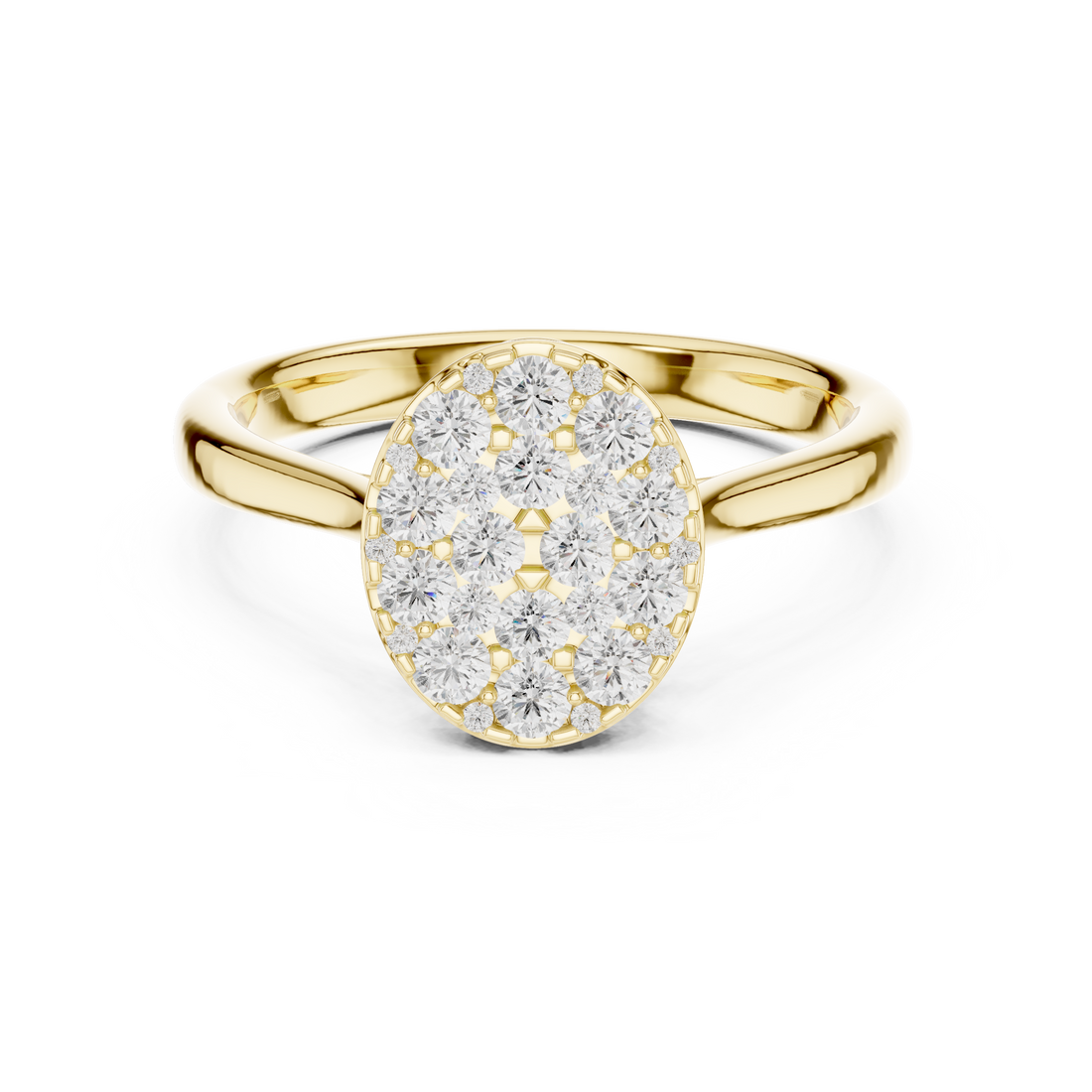 Designer floral diamond ring inspired by blooming flower patterns.