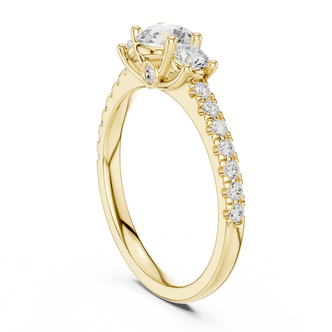 Luxury men's diamond band featuring row of sparkling stones.