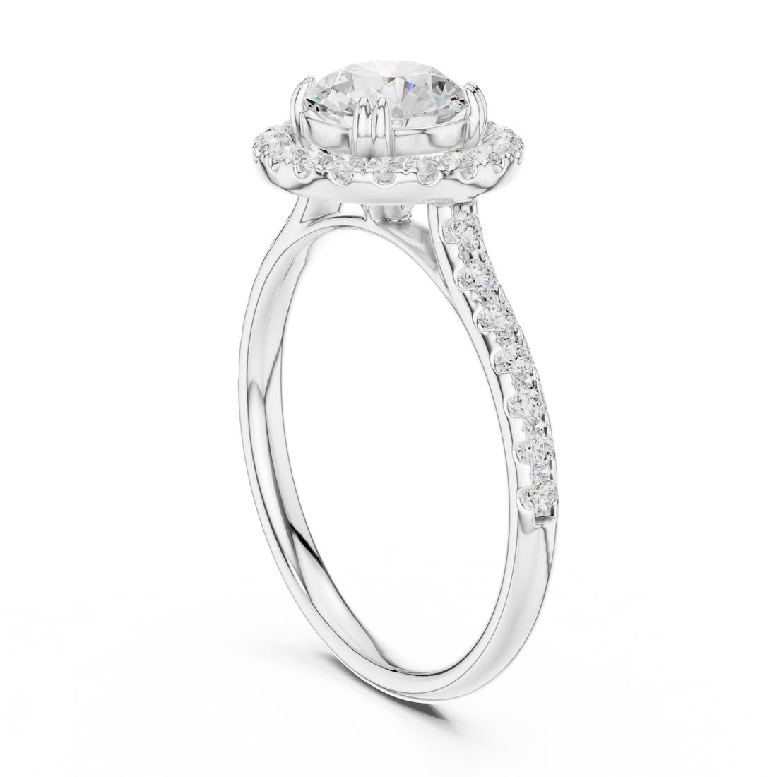 Elegant princess-cut diamond engagement ring with brilliant center stone and slim polished gold band.