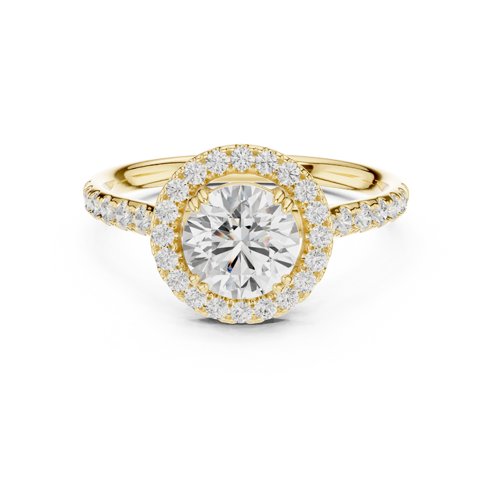 Designer floral diamond ring inspired by blooming flower patterns.
