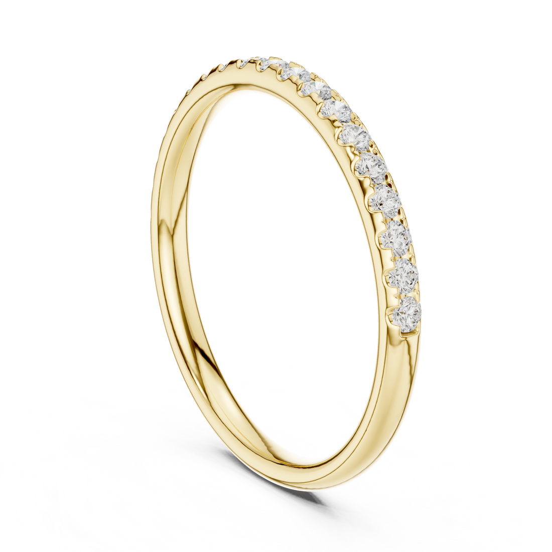 Elegant floral stud earrings crafted with petal-shaped diamond accents.