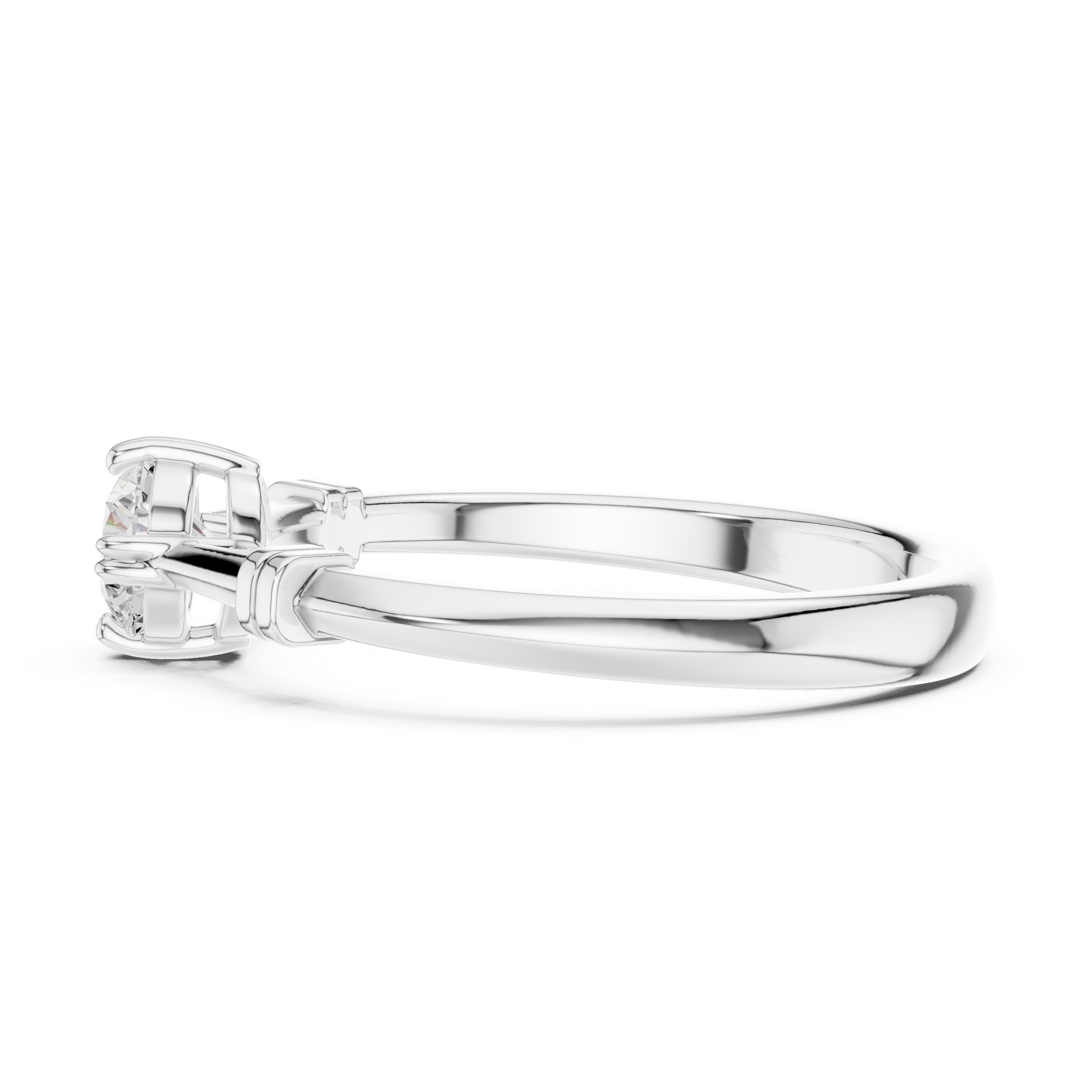 Minimalist small nose pin with polished metal finish.