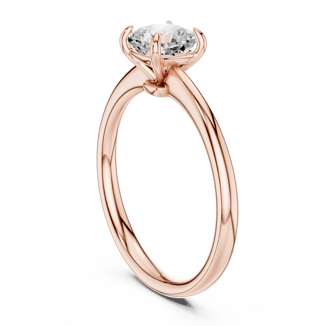 Cushion Cut Peach Diamond Solitaire Ring Classic Four Prong