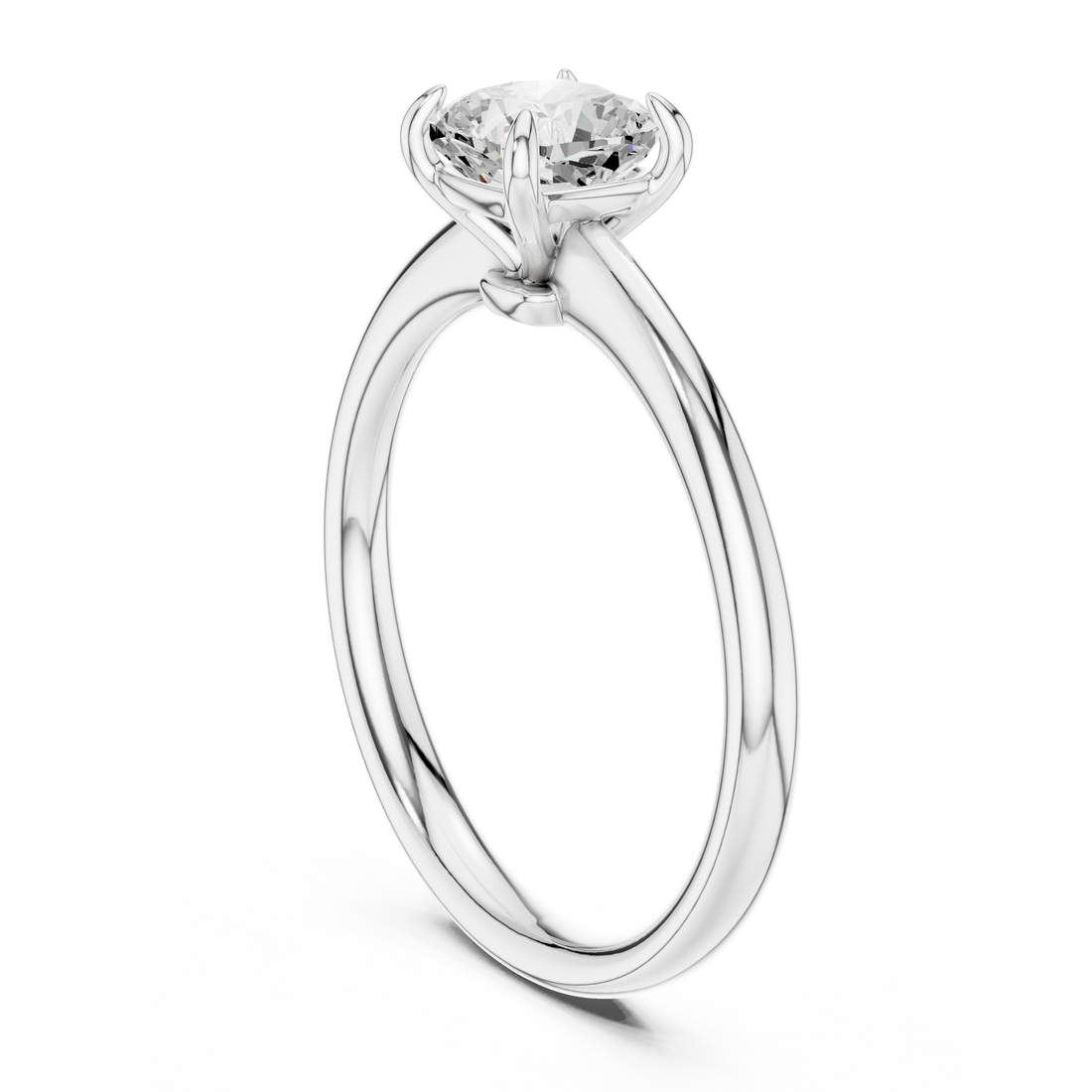 Cushion Cut Peach Diamond Solitaire Ring Classic Four Prong