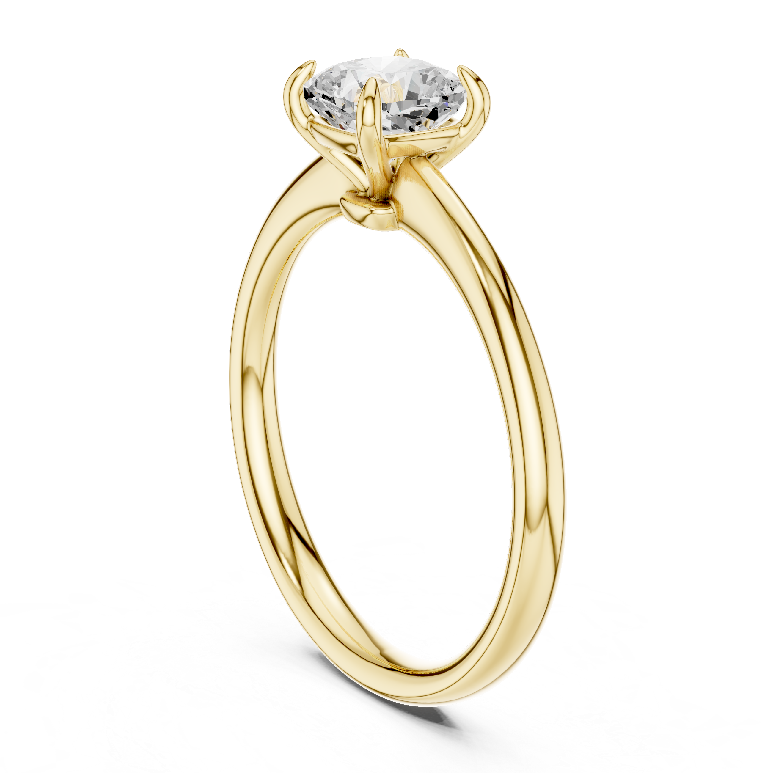 Cushion Cut Peach Diamond Solitaire Ring Classic Four Prong