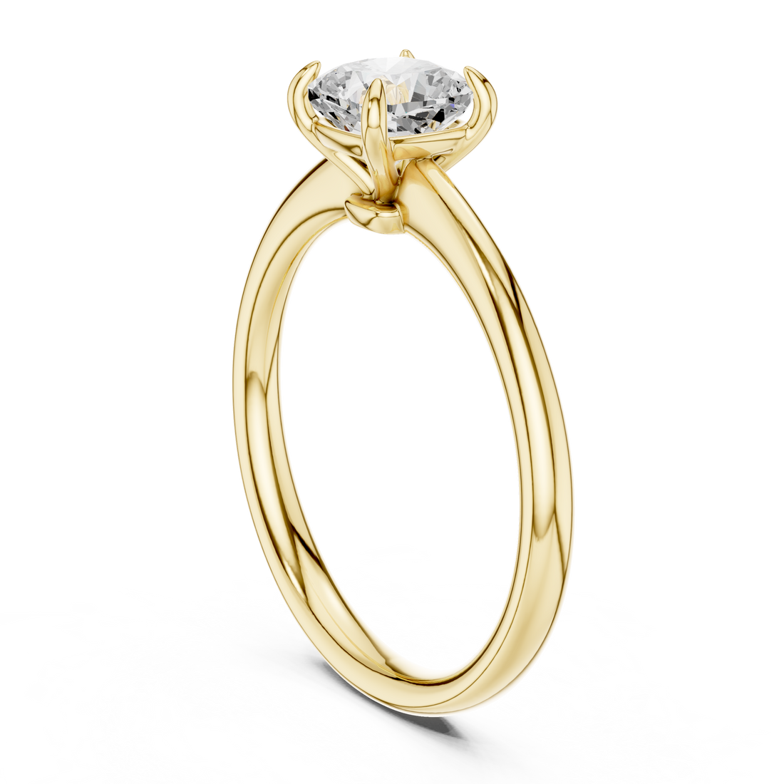 Cushion Cut Peach Diamond Solitaire Ring Classic Four Prong