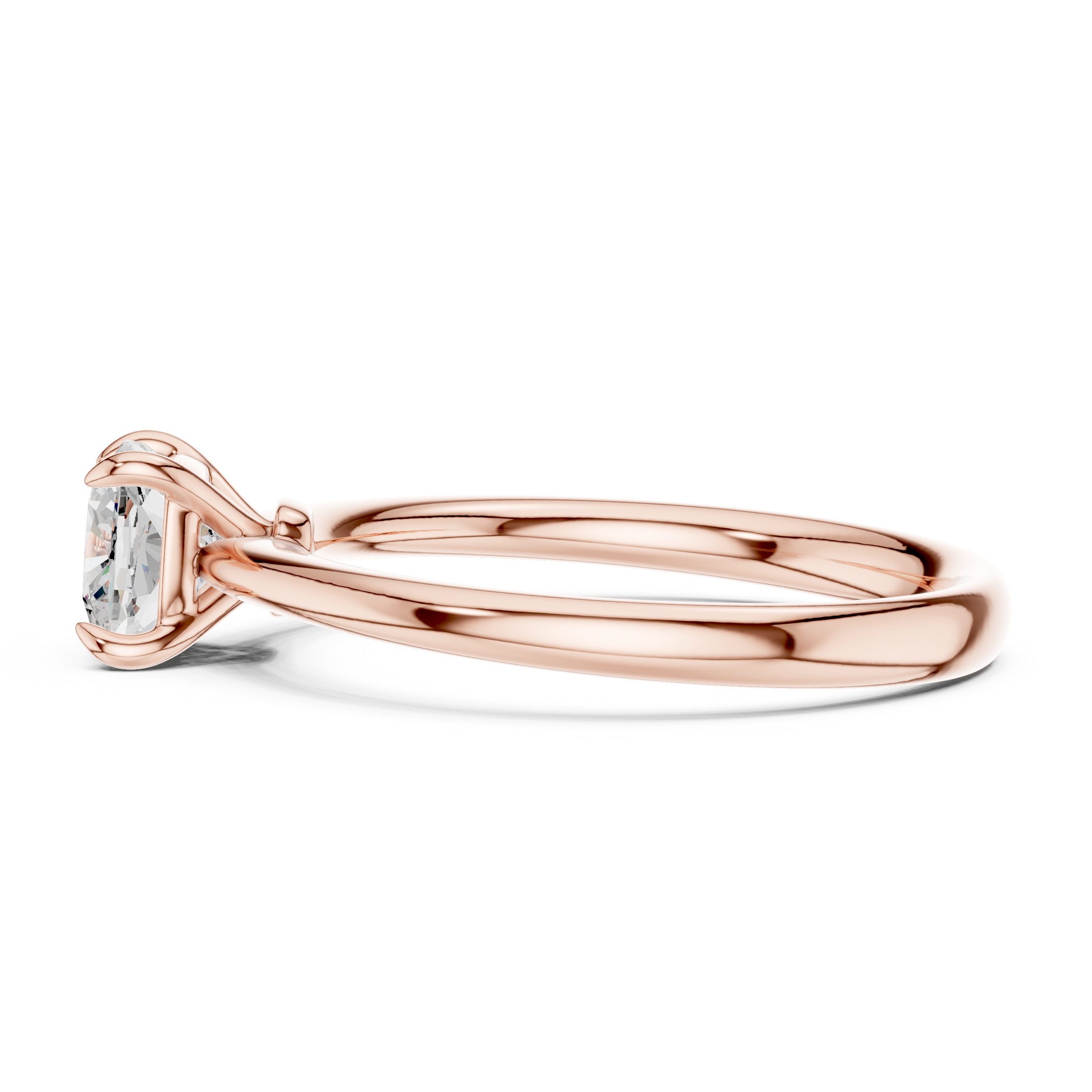 Cushion Cut Peach Diamond Solitaire Ring Classic Four Prong
