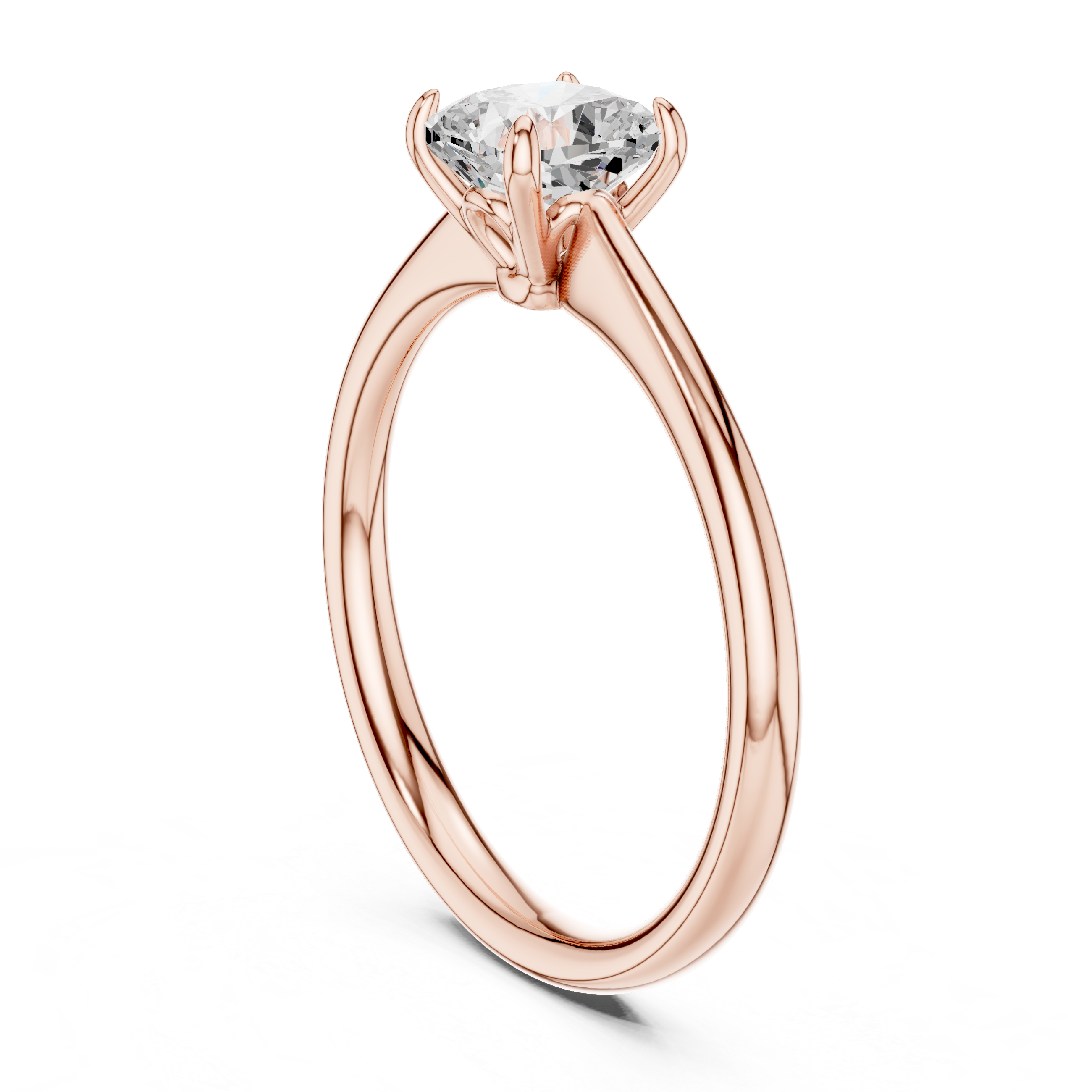 Cushion Cut Peach Gemstone Solitaire Ring