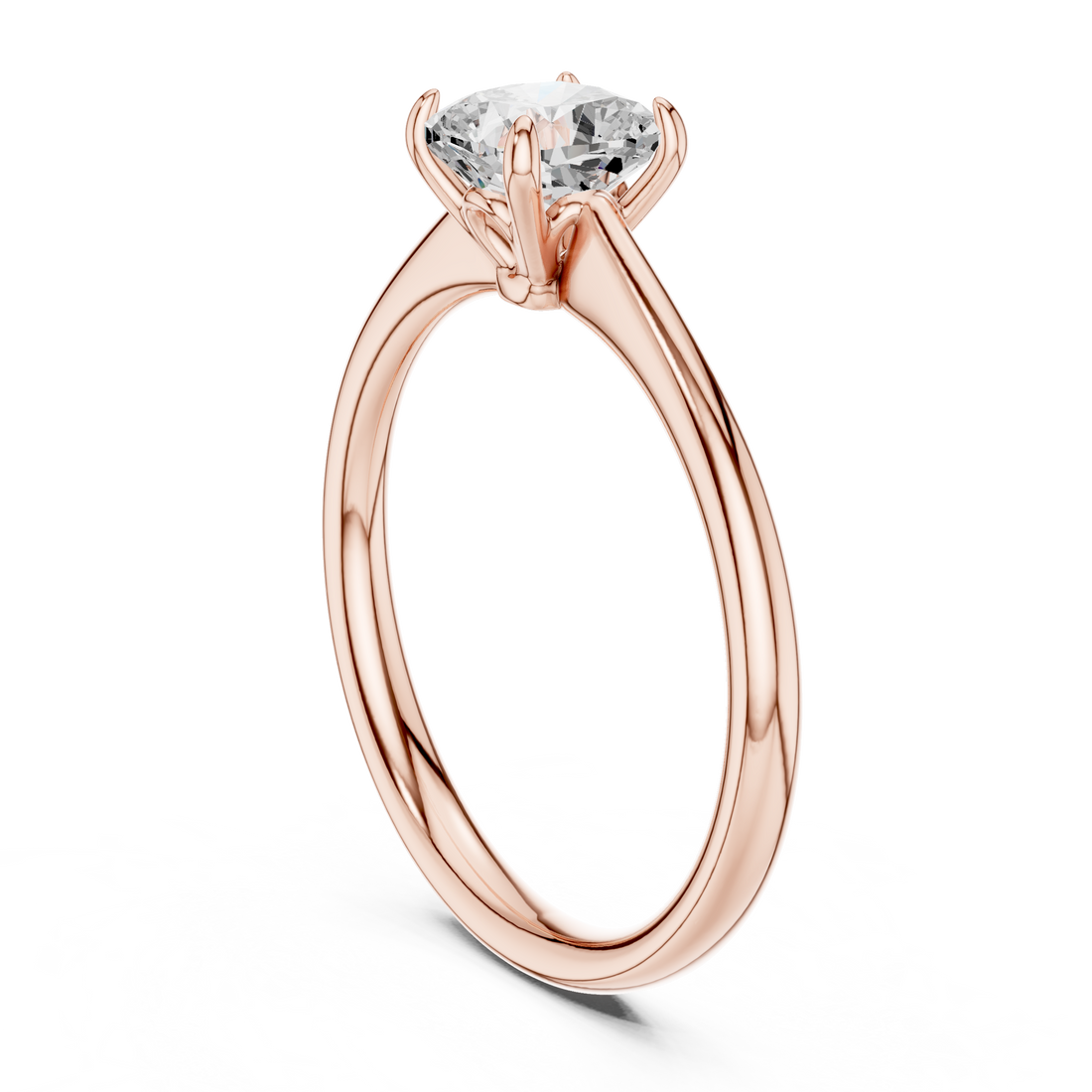 Cushion Cut Peach Gemstone Solitaire Ring