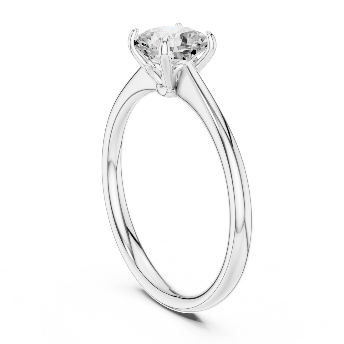 Cushion Cut Peach Gemstone Solitaire Ring