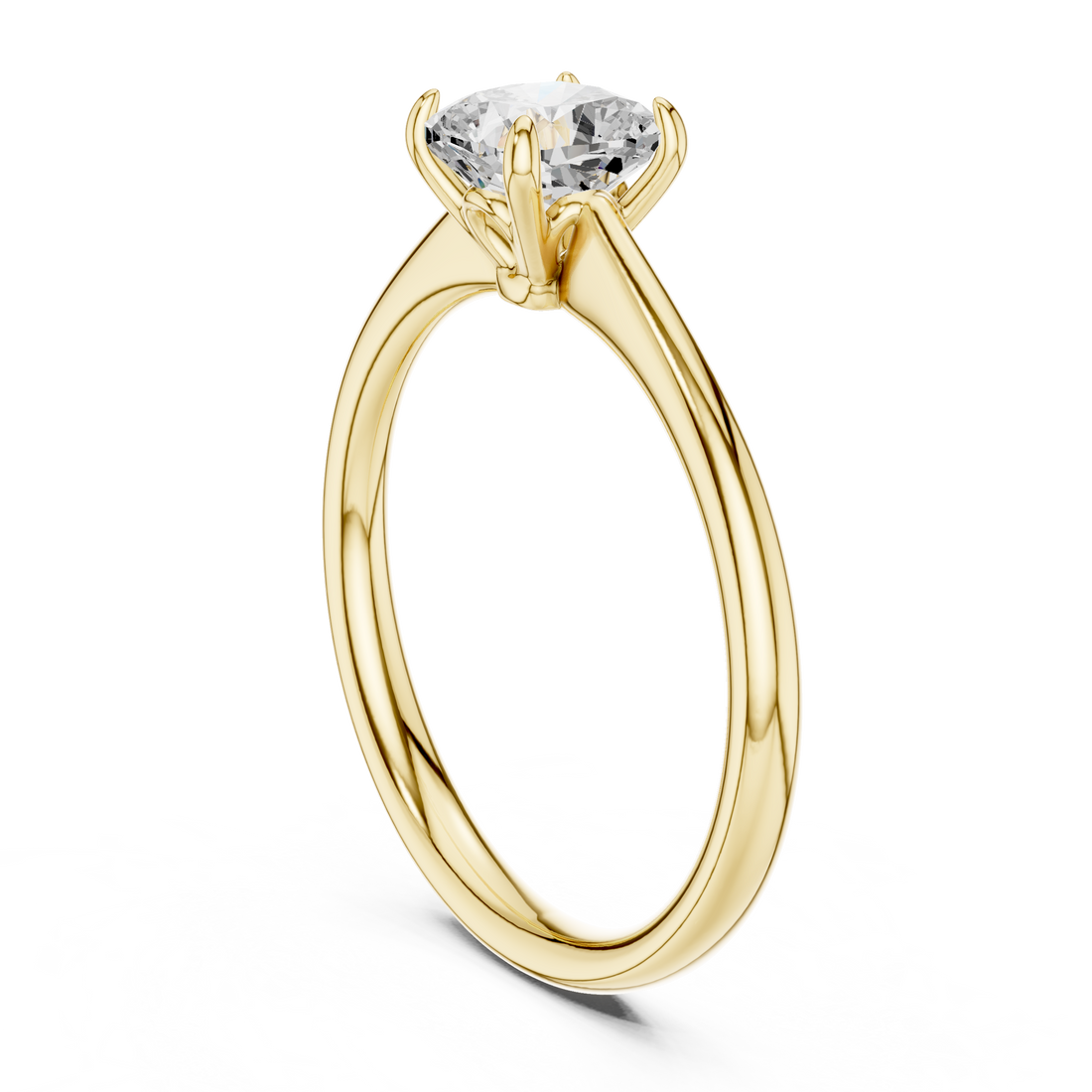 Cushion Cut Peach Gemstone Solitaire Ring