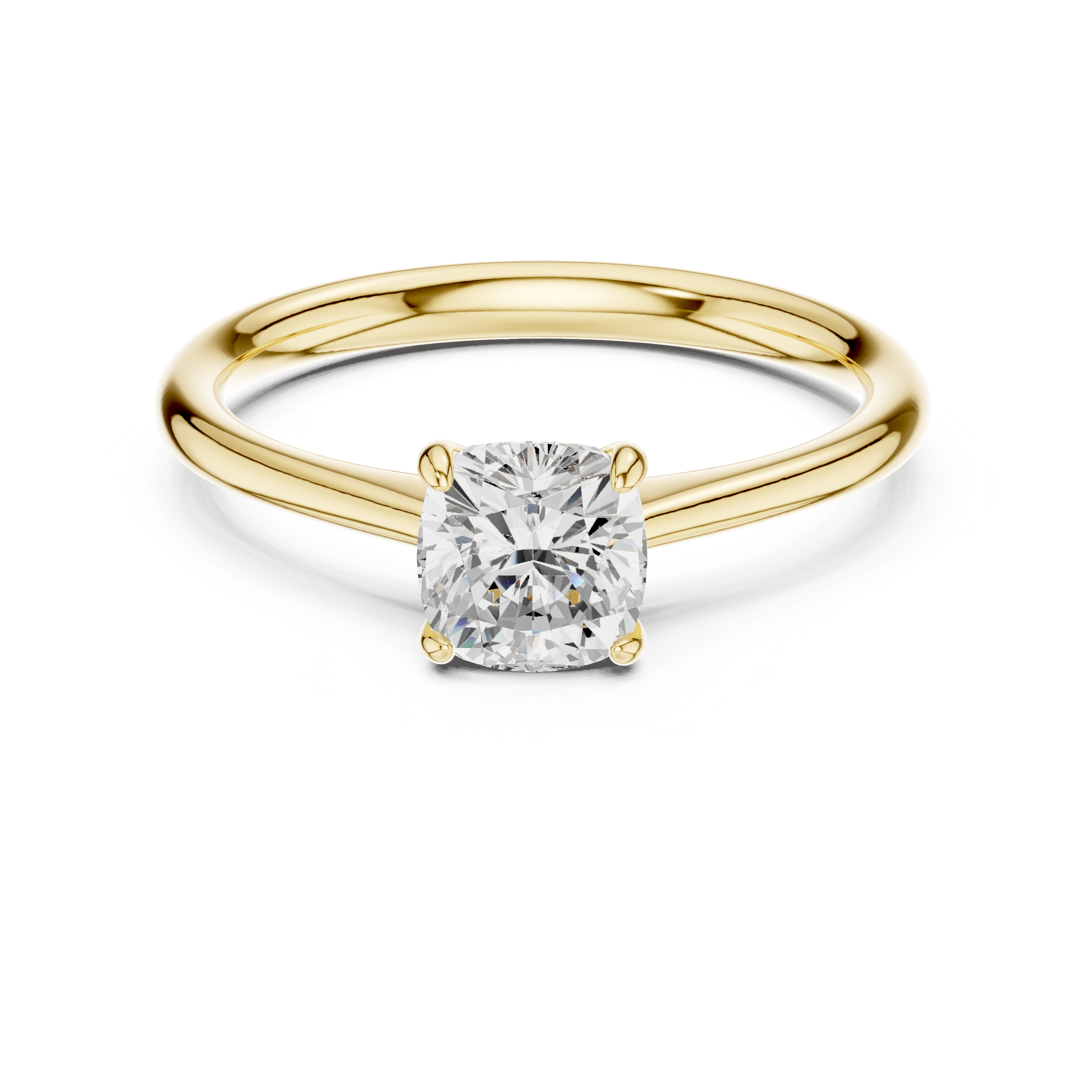 Cushion Cut Peach Gemstone Solitaire Ring