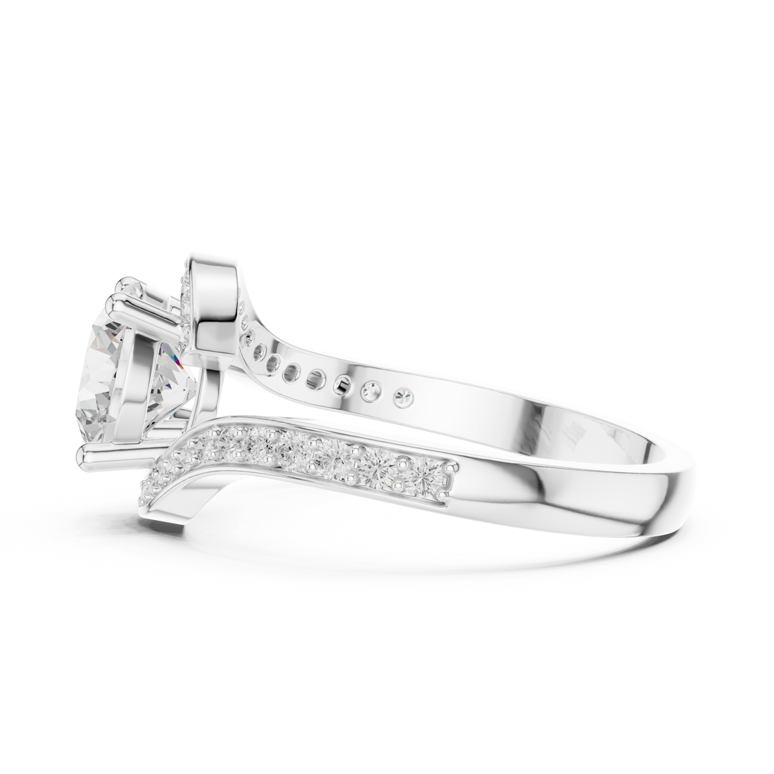 Designer crescent-shaped earrings with curved modern silhouette.