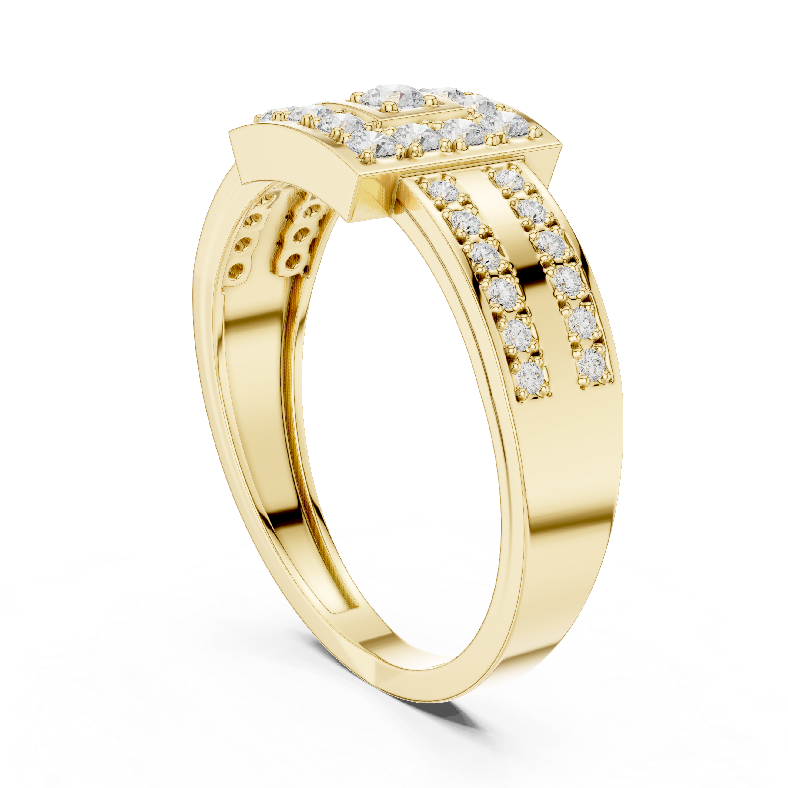 Elegant nose pin featuring tiny solitaire diamond in sleek gold mount.