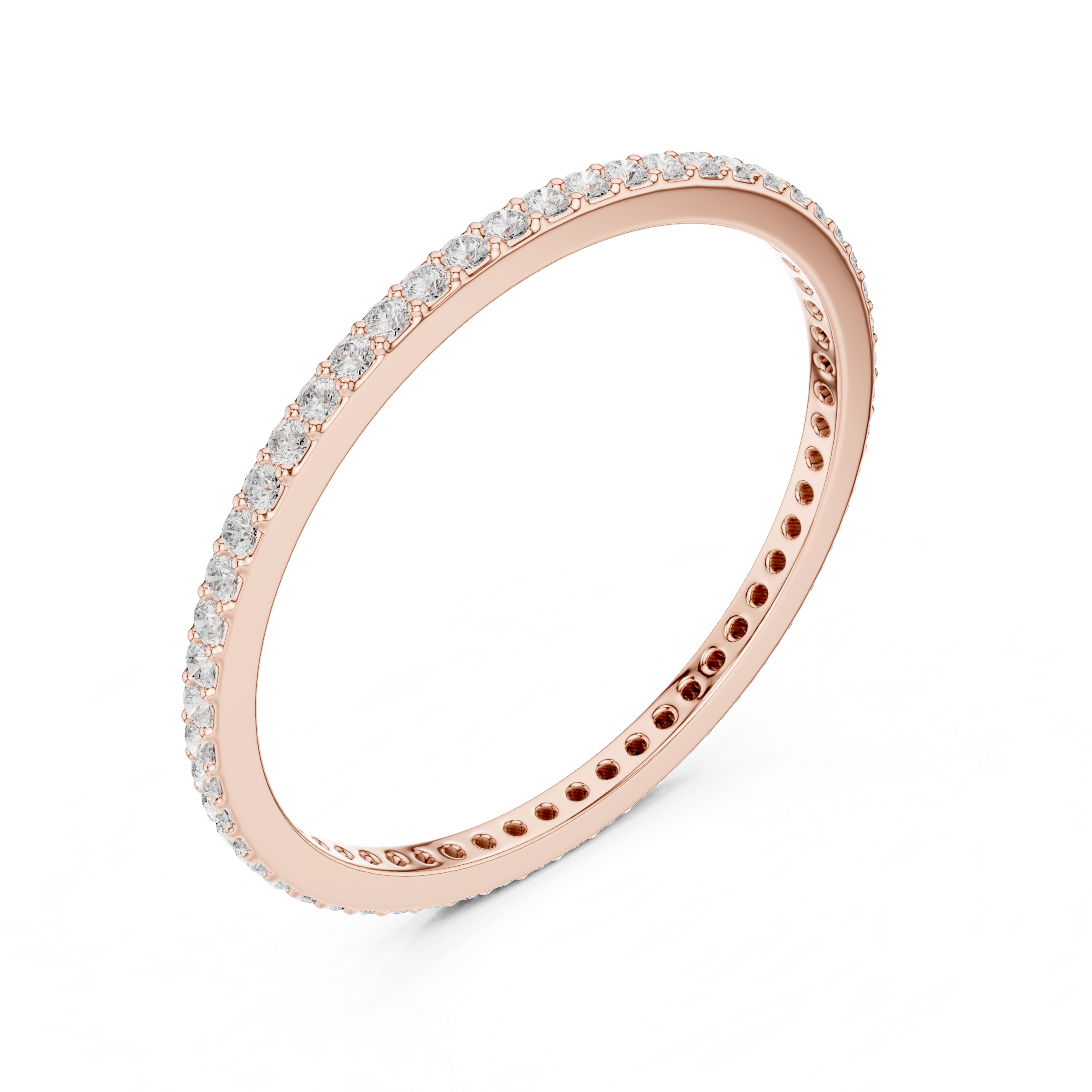 Luxury diamond anklet featuring sparkling stones in continuous row.