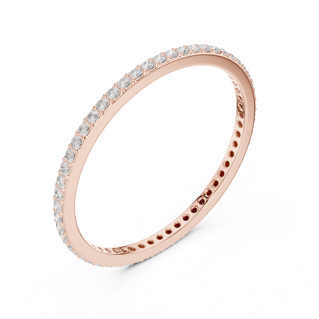 Luxury diamond anklet featuring sparkling stones in continuous row.