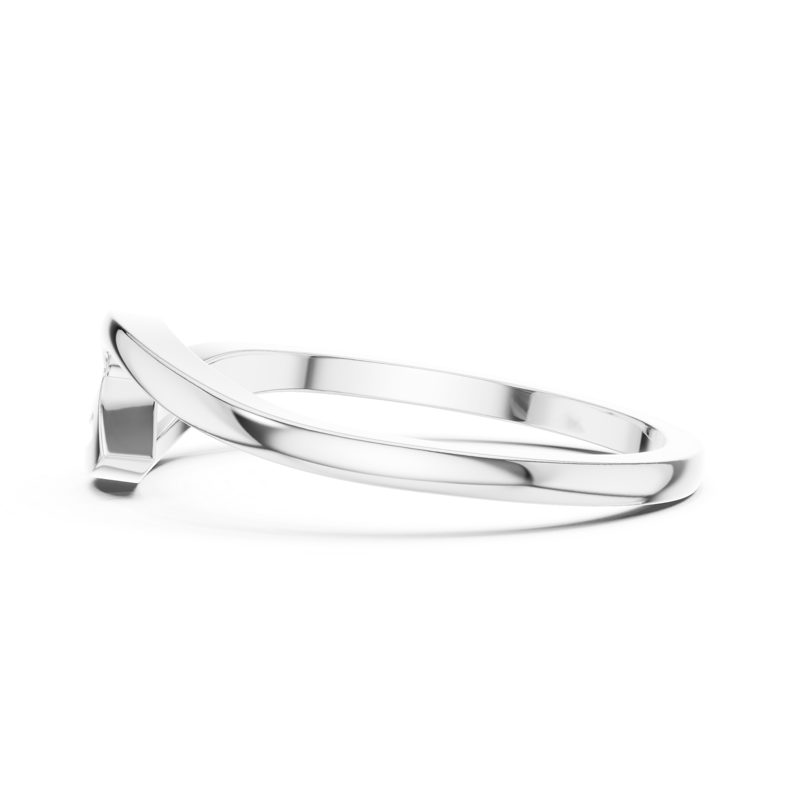 Modern promise ring featuring minimalist structure.