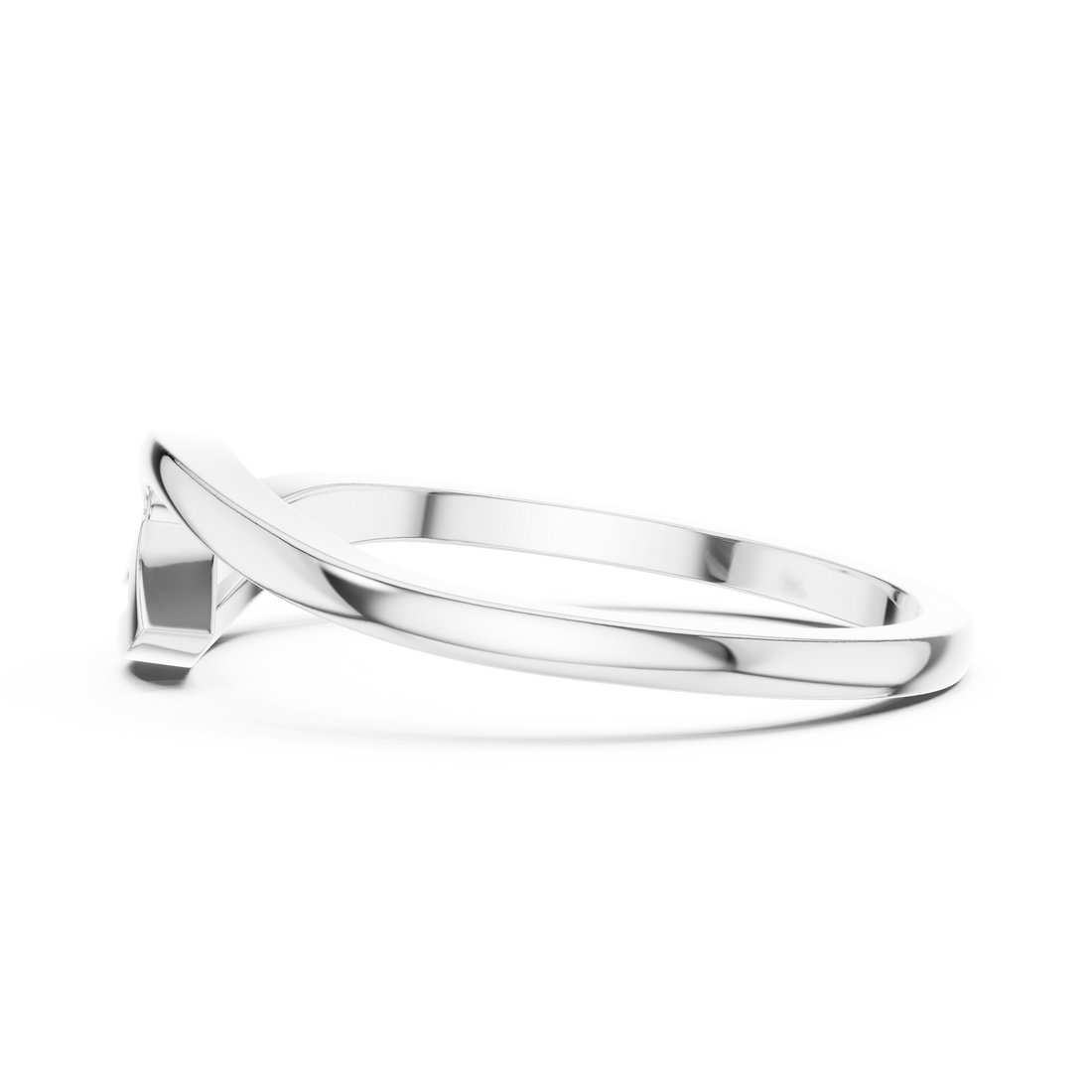 Modern promise ring featuring minimalist structure.