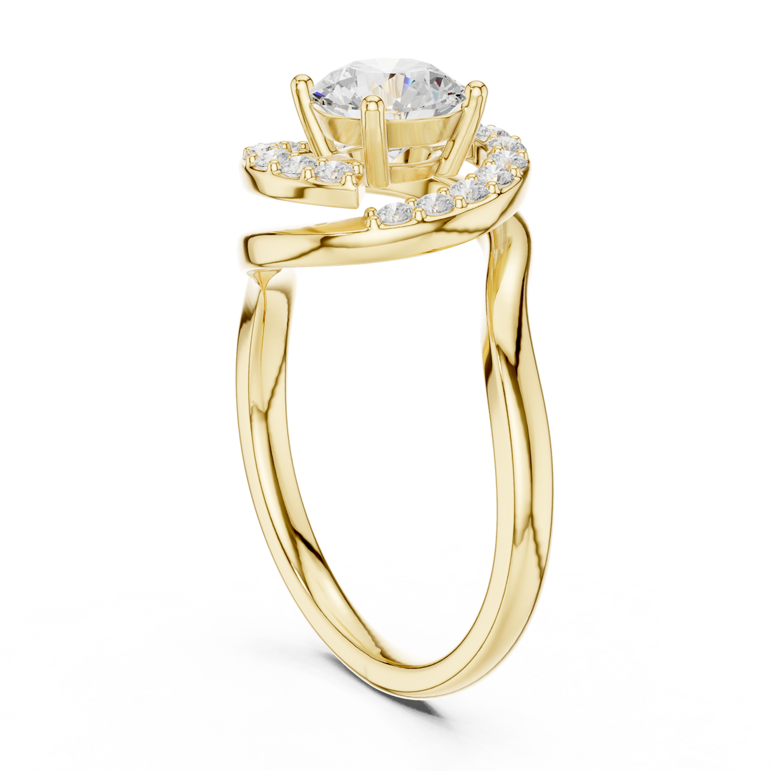 Elegant floral stud earrings crafted with petal-shaped diamond accents.