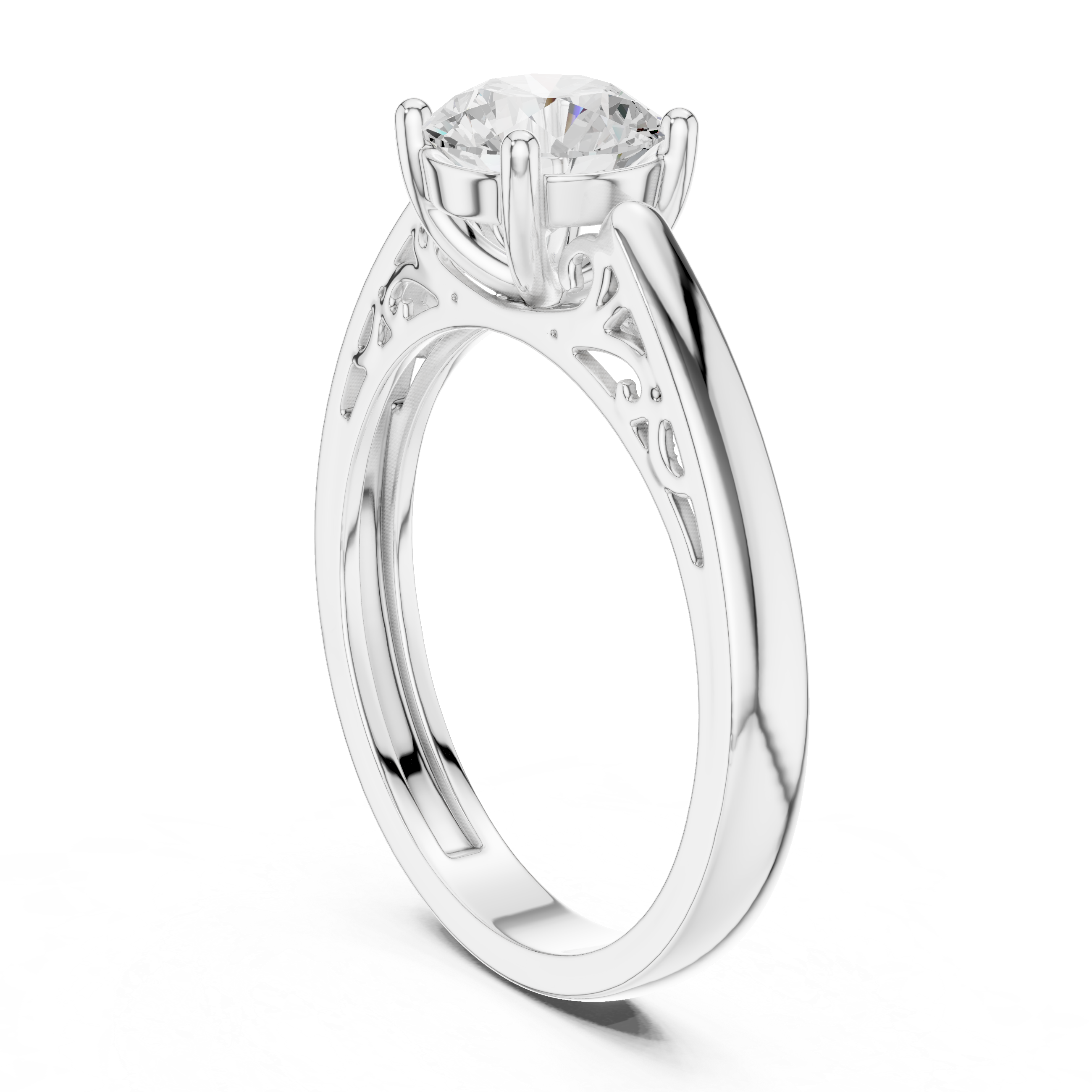 Elegant princess-cut diamond engagement ring with brilliant center stone and slim polished gold band.