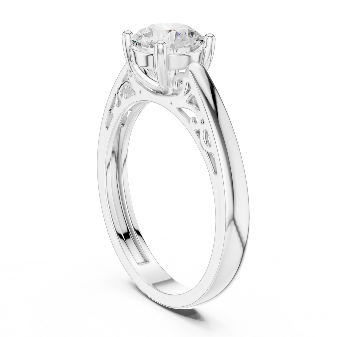 Elegant princess-cut diamond engagement ring with brilliant center stone and slim polished gold band.