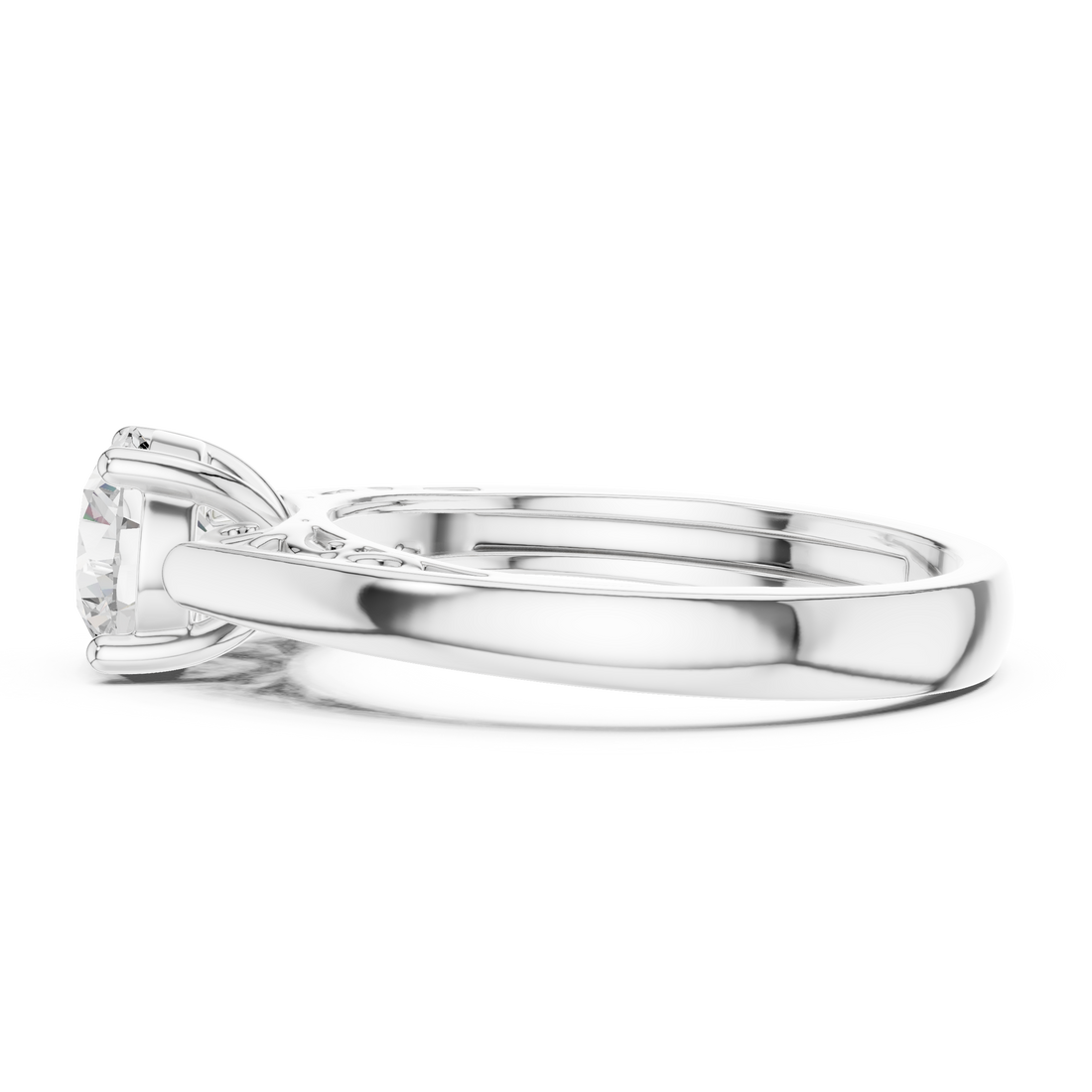 Minimalist thin band ring with tiny diamond accents and sleek modern look.
