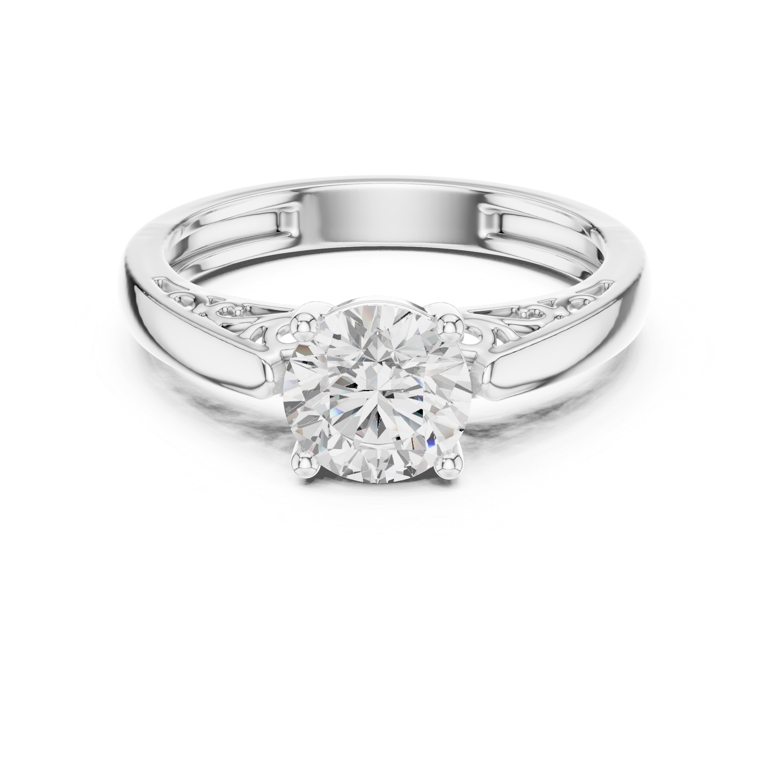 Elegant eternity ring featuring continuous circle of diamonds around the band.