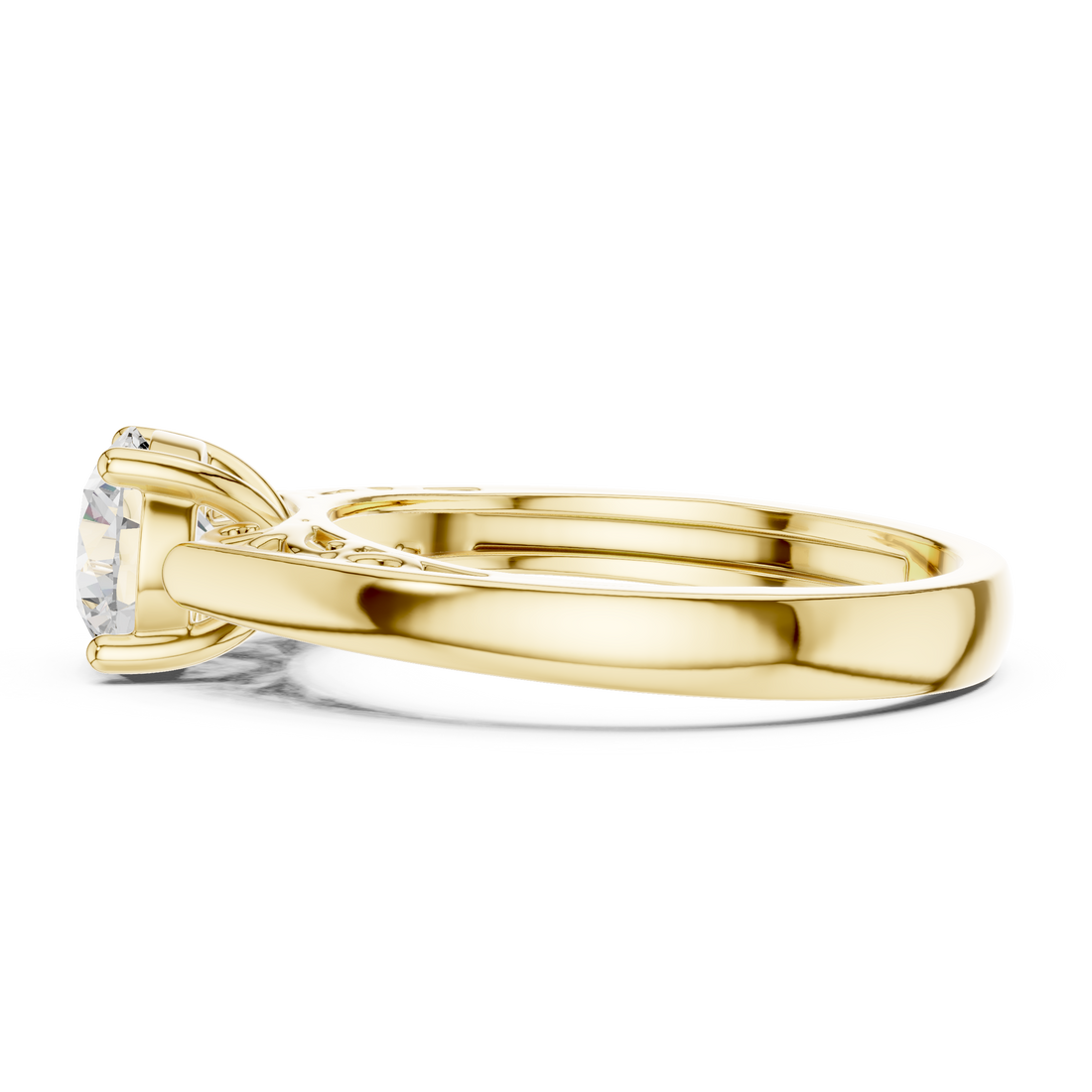 Classic stackable ring with slim gold band designed for layering multiple rings.