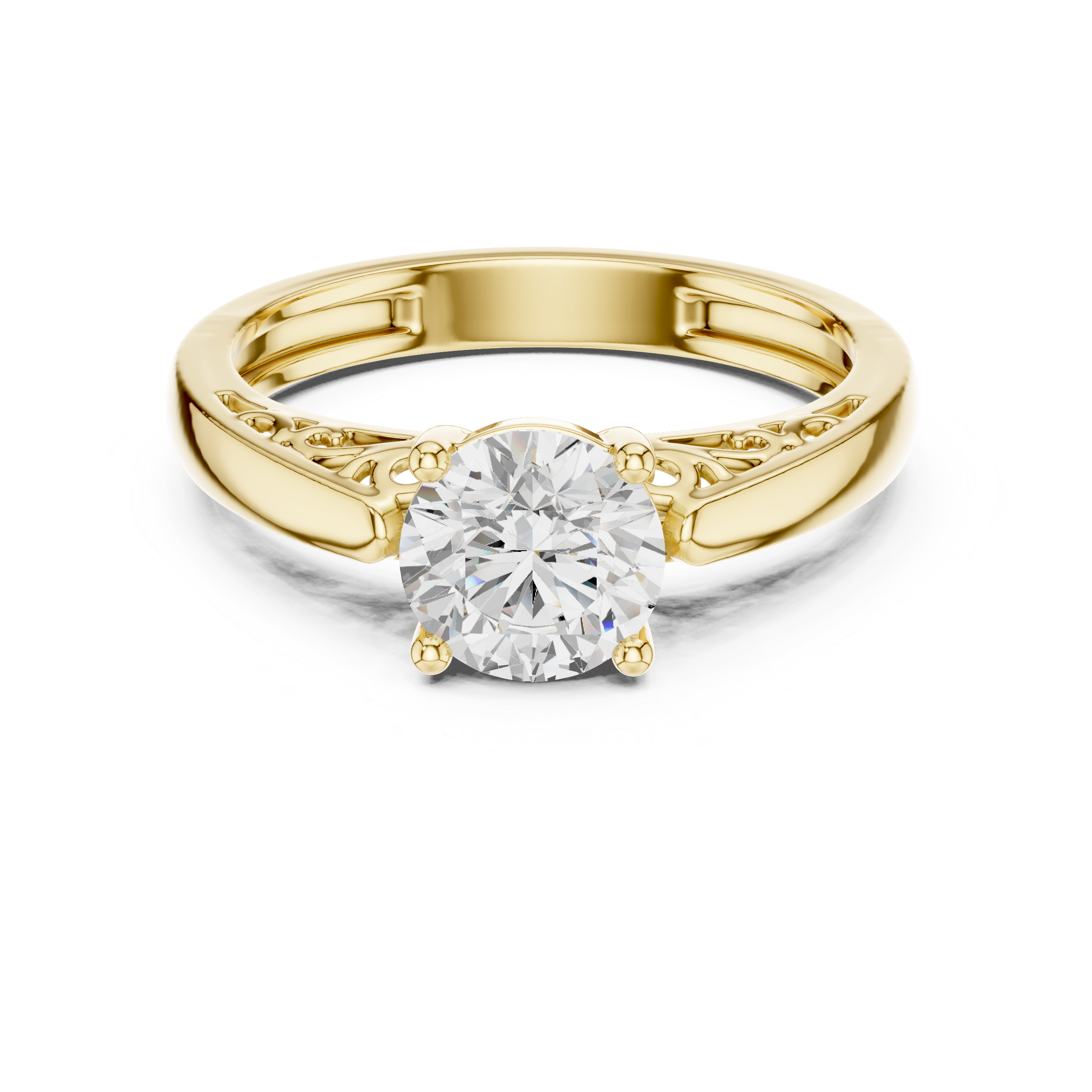 Designer floral diamond ring inspired by blooming flower patterns.