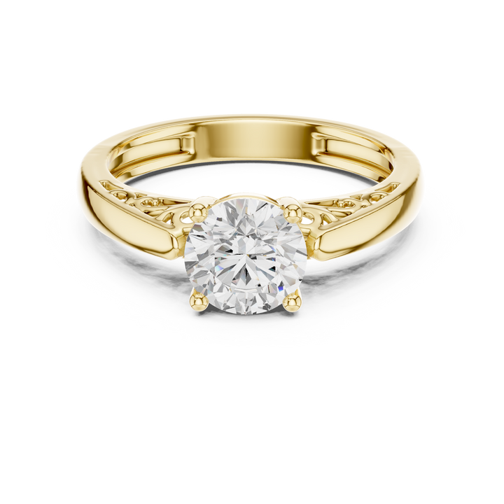 Designer floral diamond ring inspired by blooming flower patterns.