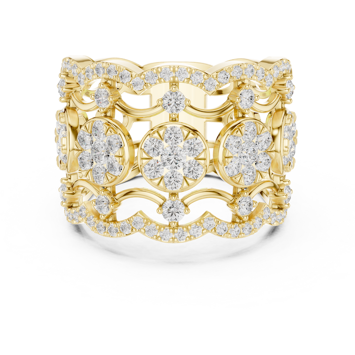 Stylish layered bridal necklace with multiple strands of decorative elements.