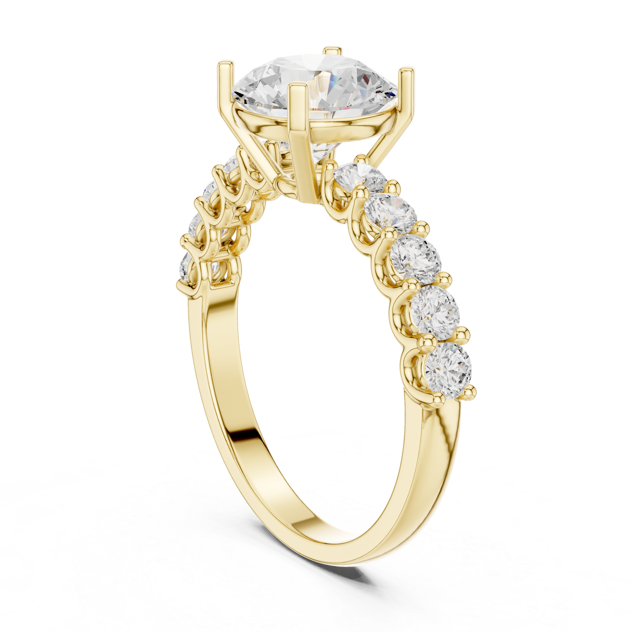 Elegant nose pin featuring tiny solitaire diamond in sleek gold mount.